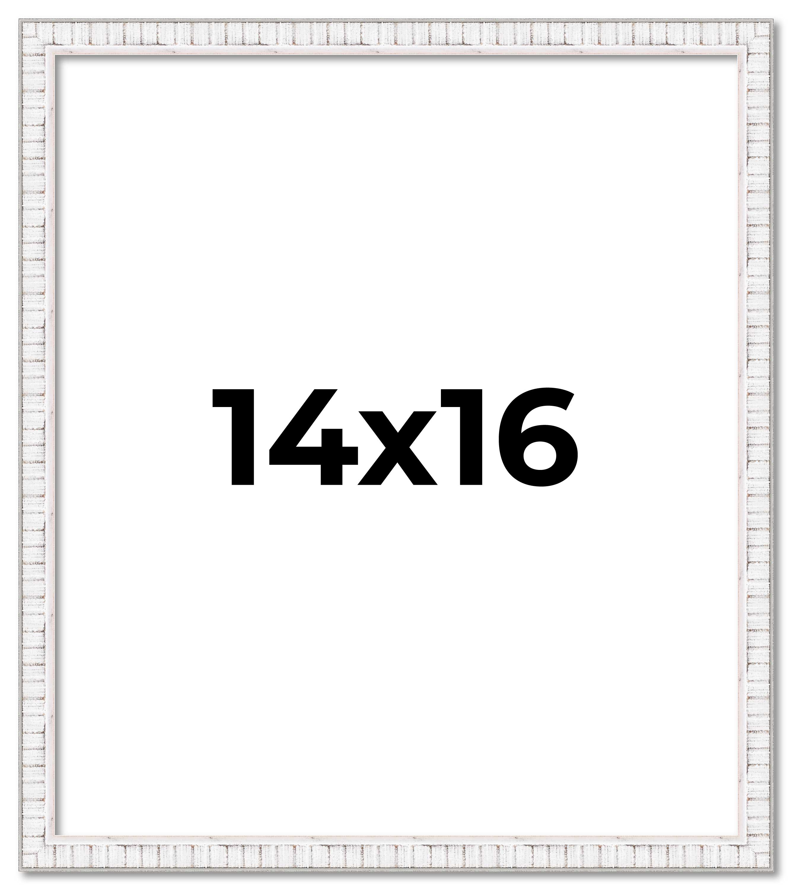 14x16 Frame White Picture Frame Modern Photo Frame UV Acrylic, Acid Free Backer - Picture 1 of 9