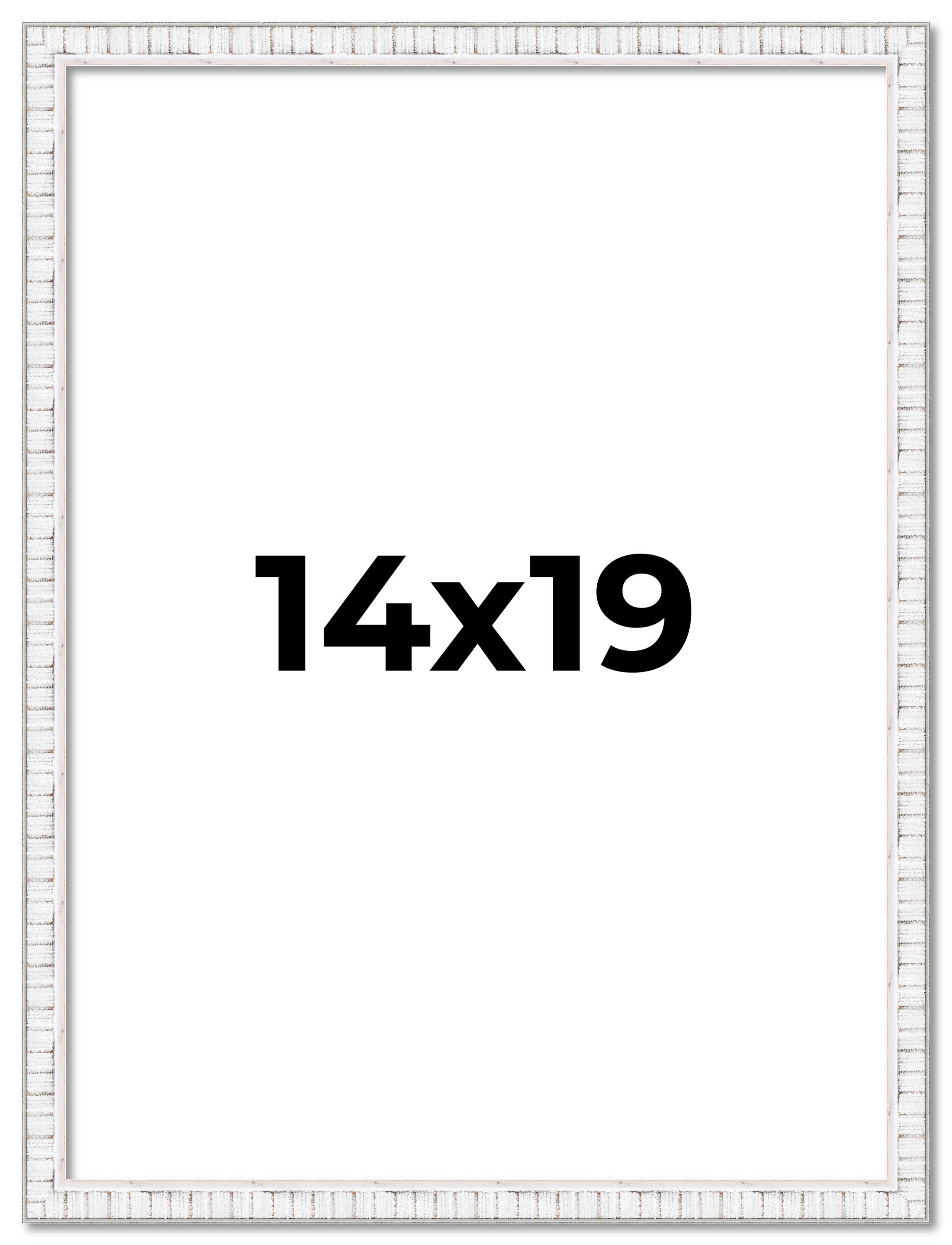 14x19 Frame White Real Wood Picture Frame Width 0.75 inches | Interior Frame Dep