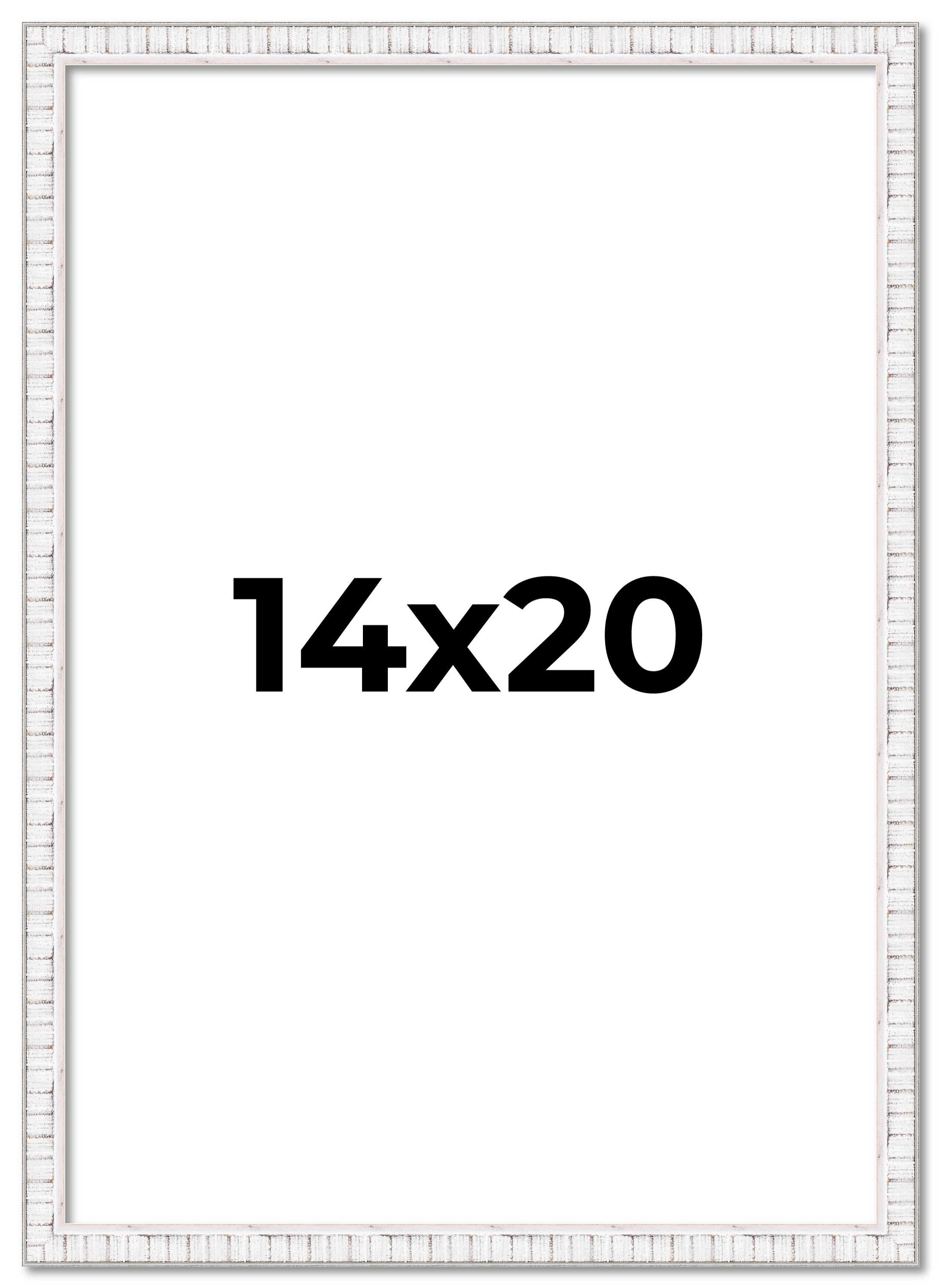 14x20 Frame White Real Wood Picture Frame Width 0.75 inches | Interior Frame Dep main product image