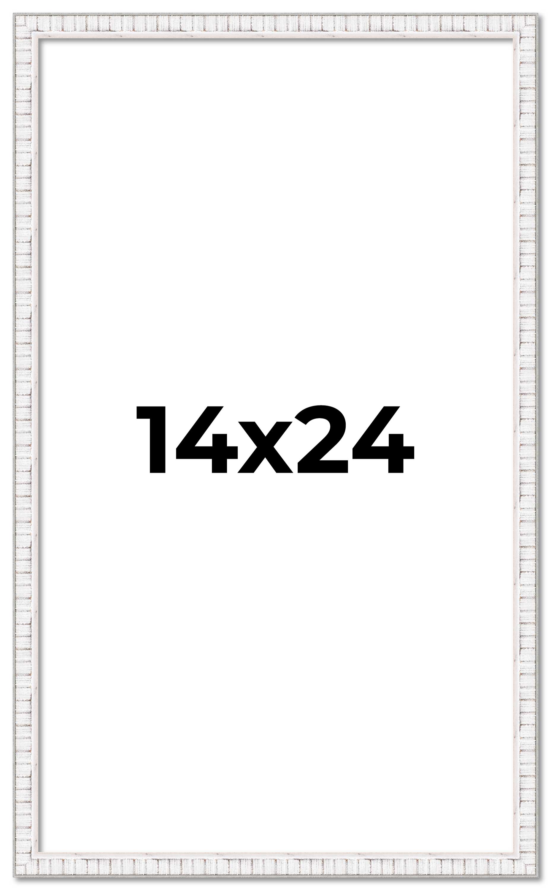 14x24 Frame White Real Wood Picture Frame Width 0.75 inches | Interior Frame Dep main product image