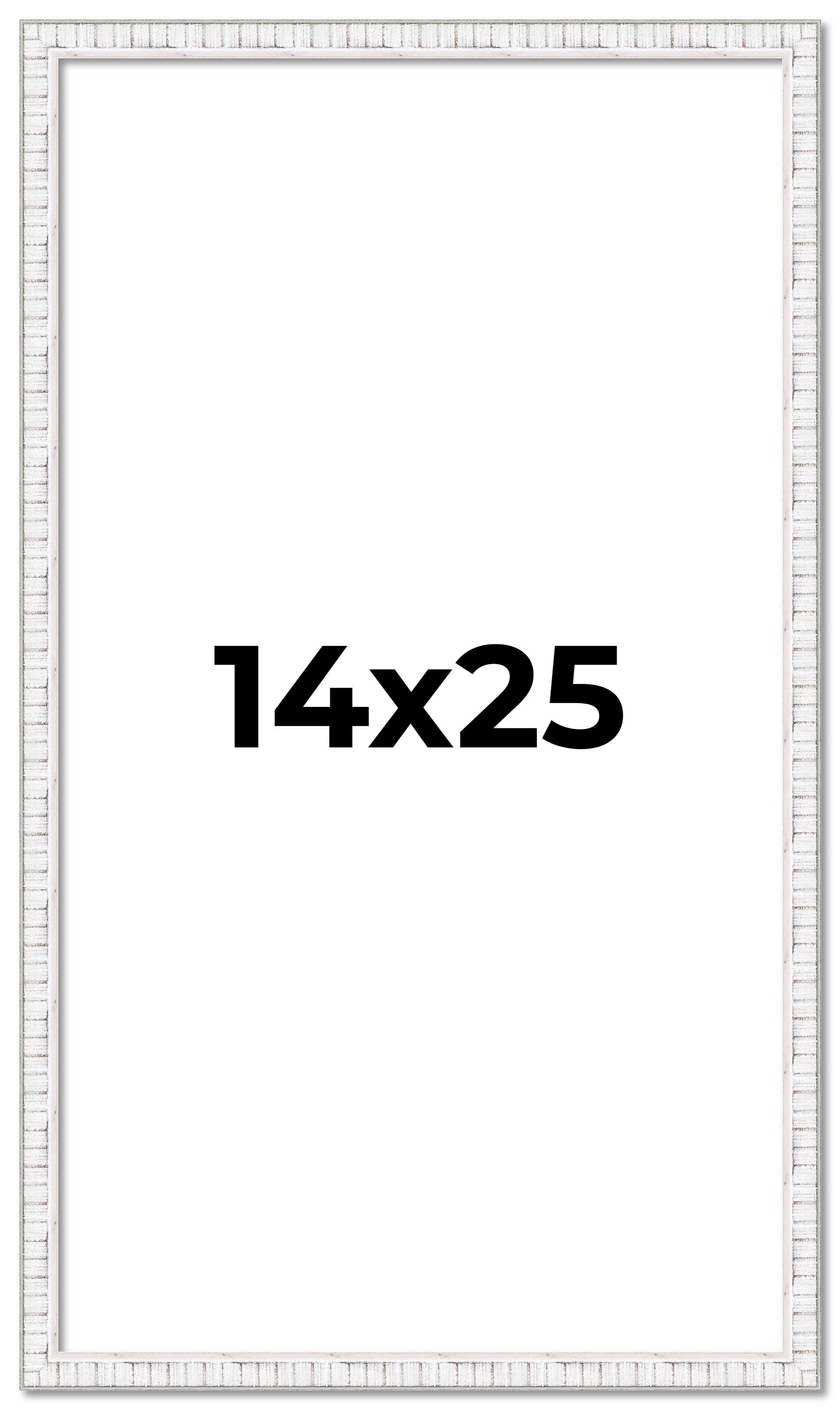 14x25 Frame White Real Wood Picture Frame Width 0.75 inches | Interior Frame Dep main product image