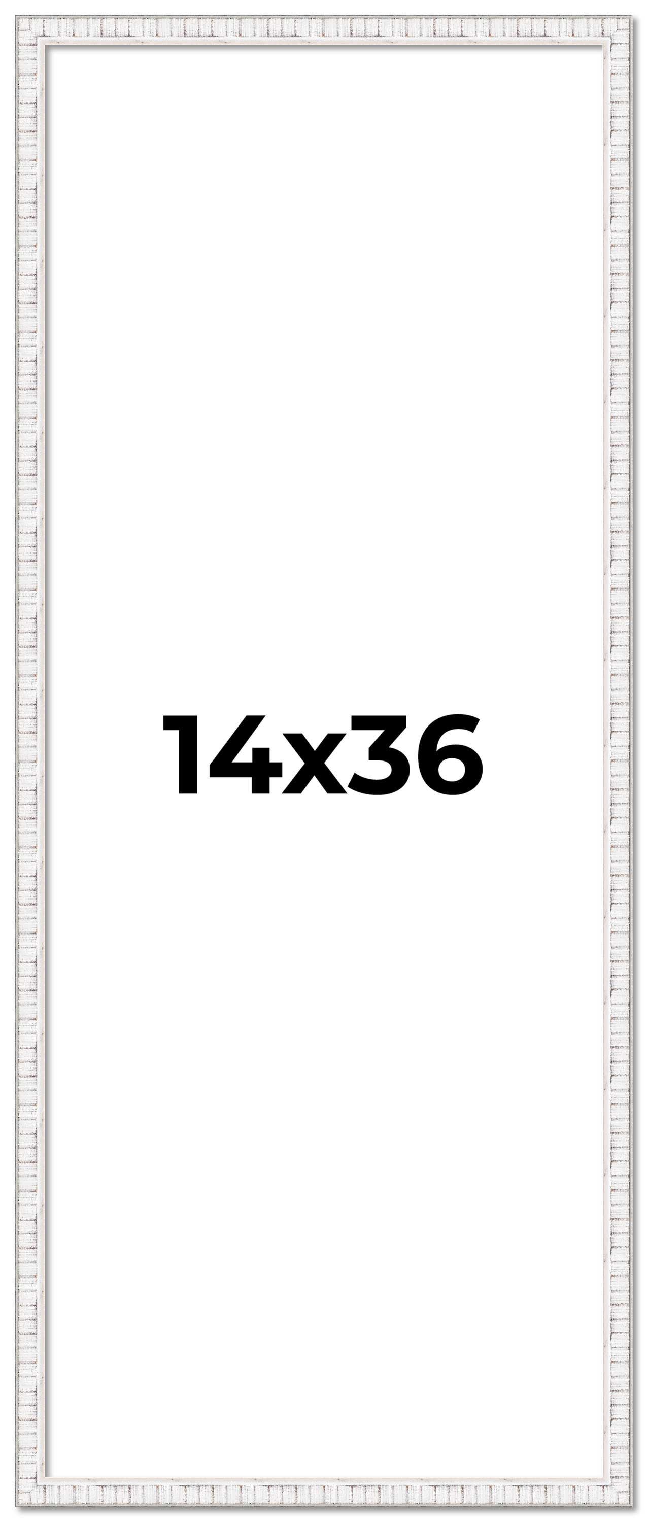 14x36 Frame White Real Wood Picture Frame Width 0.75 inches | Interior Frame Dep main product image
