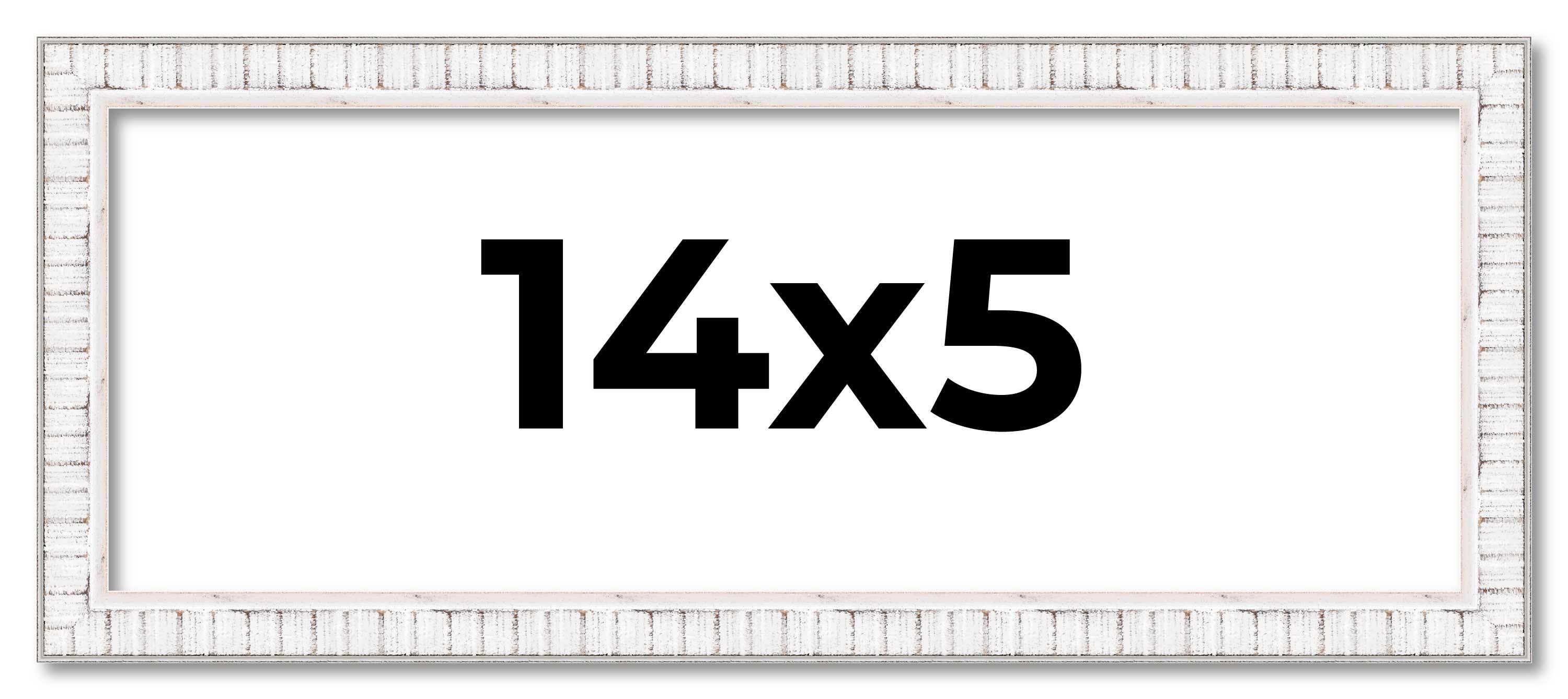 14×5 Frame White Real Wood Picture Frame Width 0.75 inches | Interior Frame Dept