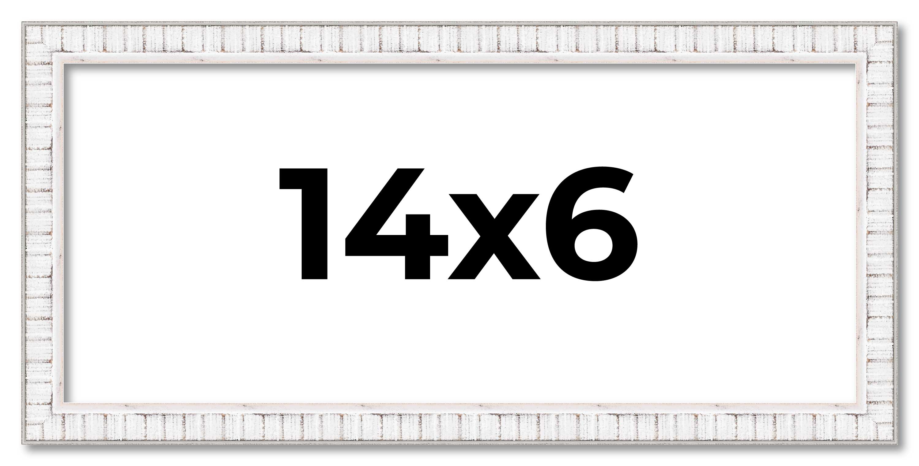 14x6 Frame White Real Wood Picture Frame Width 0.75 inches | Interior Frame Dept main product image