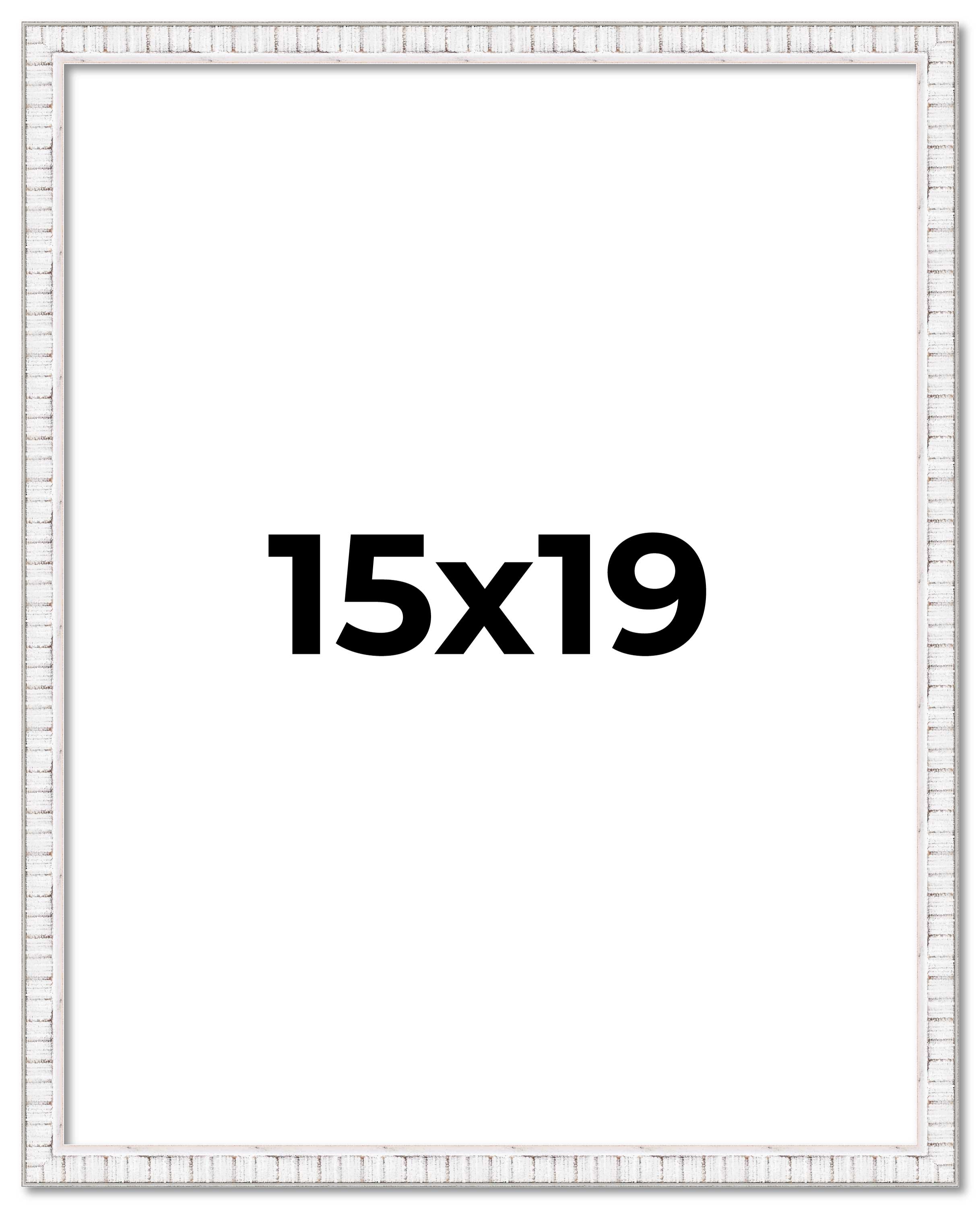 15×19 Frame White Real Wood Picture Frame Width 0.75 inches | Interior Frame Dep