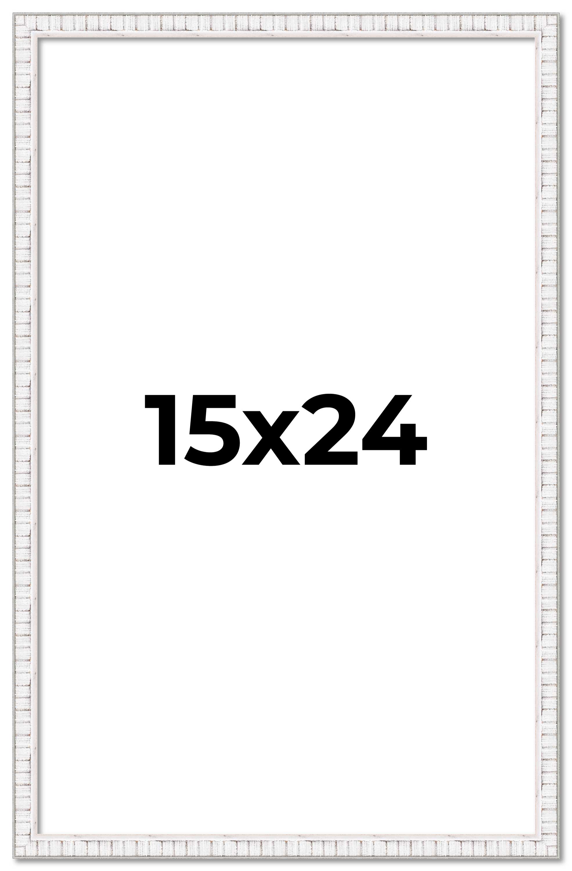 15x24 Frame White Picture Frame Modern Photo Frame UV Acrylic, Acid Free Backer