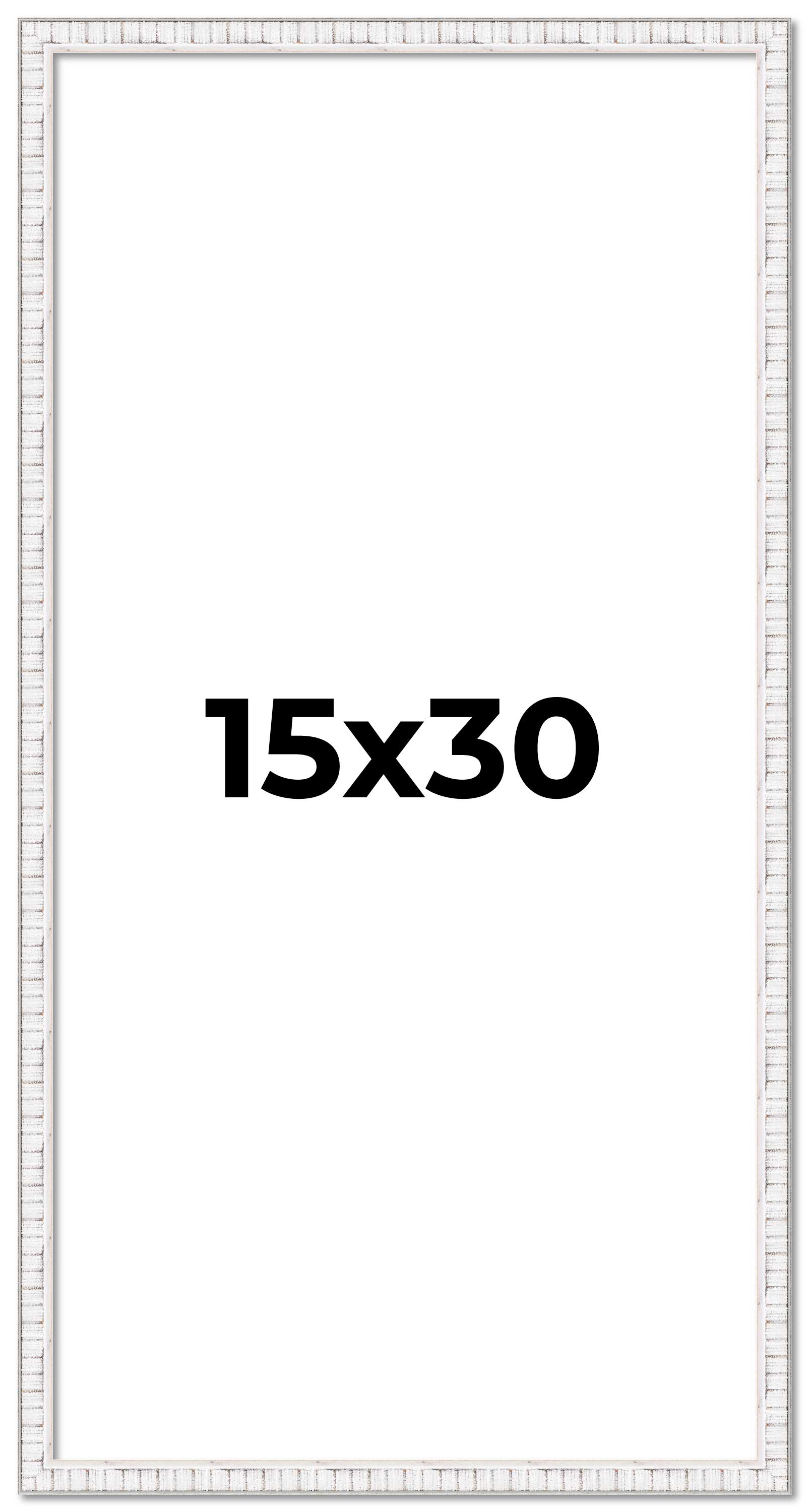 15x30 Frame White Real Wood Picture Frame Width 0.75 inches | Interior Frame Dep main product image