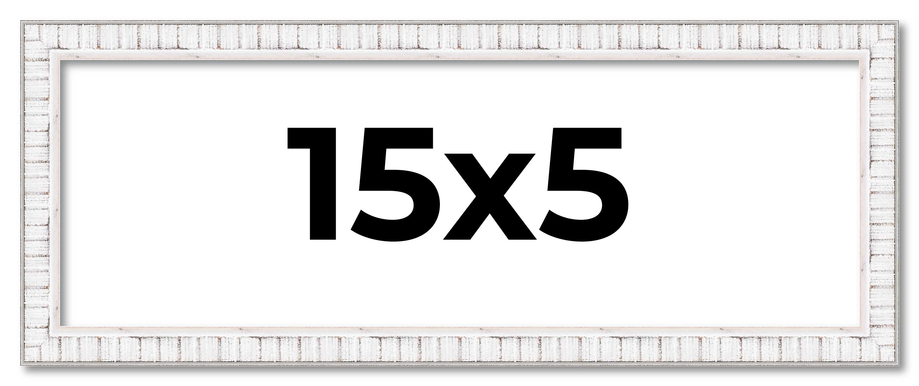 15×5 Frame White Real Wood Picture Frame Width 0.75 inches | Interior Frame Dept
