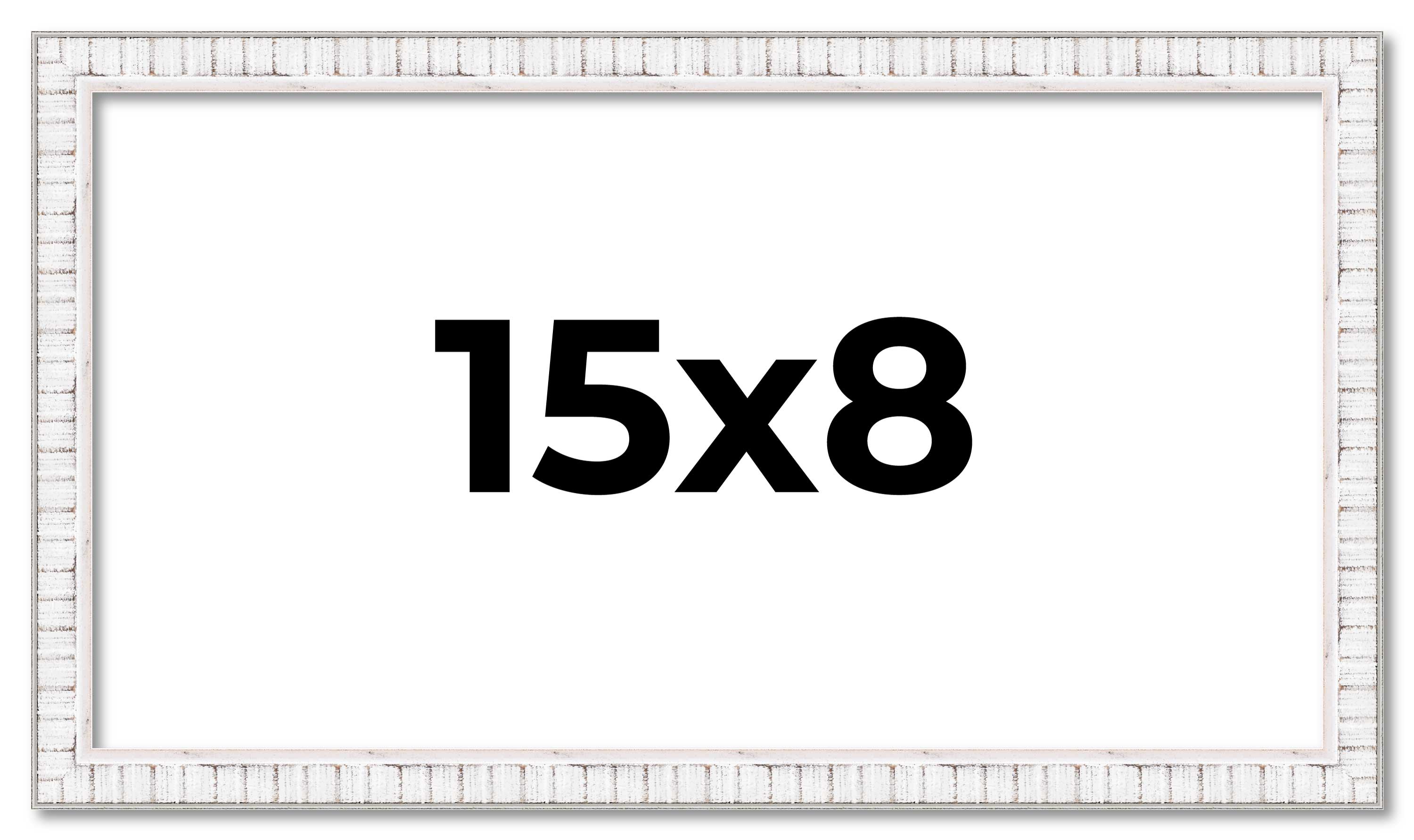 15x8 Frame White Picture Frame Complete Modern Photo Frame UV Acrylic, Acid Free