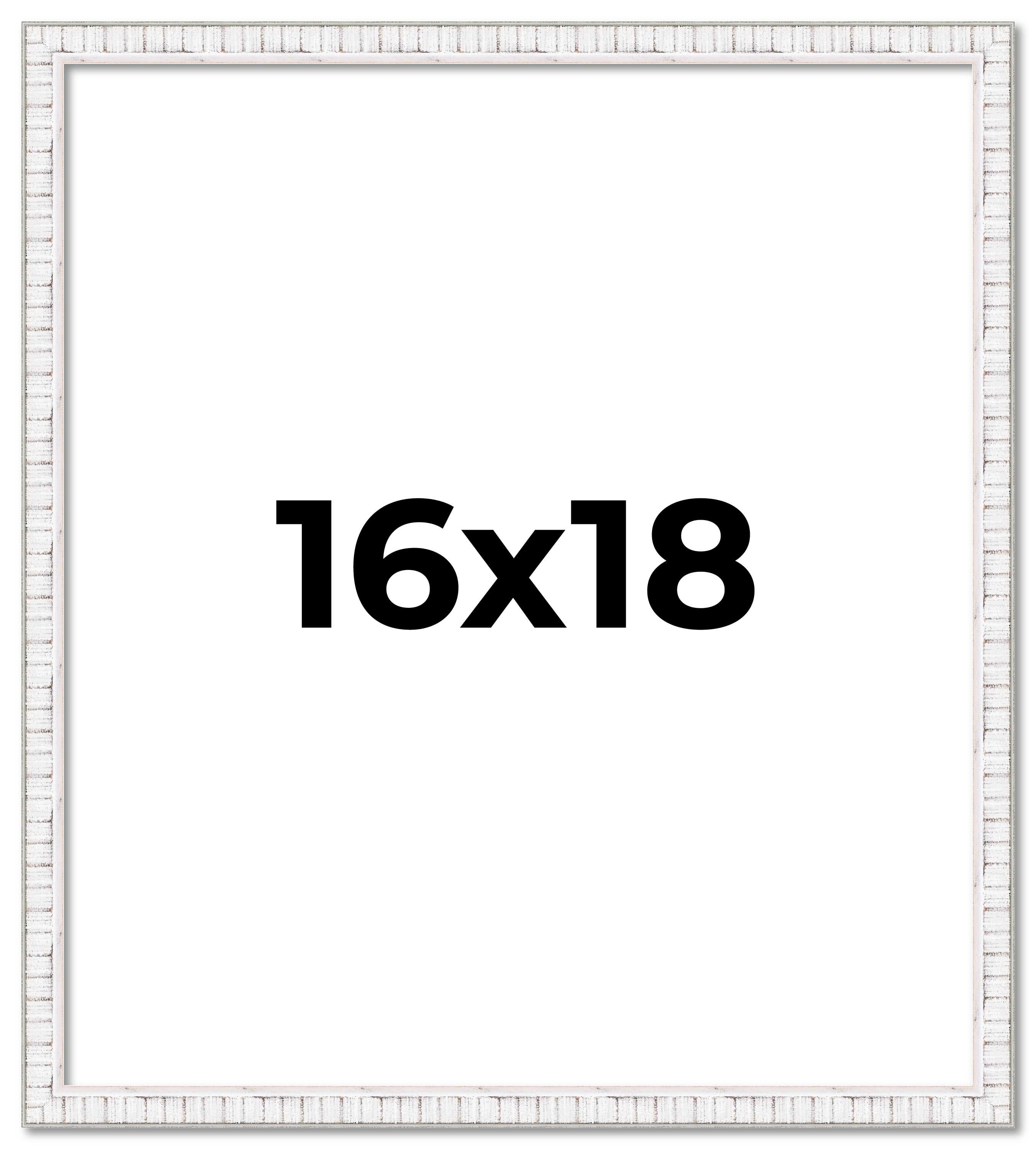 16x18 Rahmen weiß Echtholz Bilderrahmen Breite 0,75 cm | Innenrahmen Dep - Bild 1 von 9