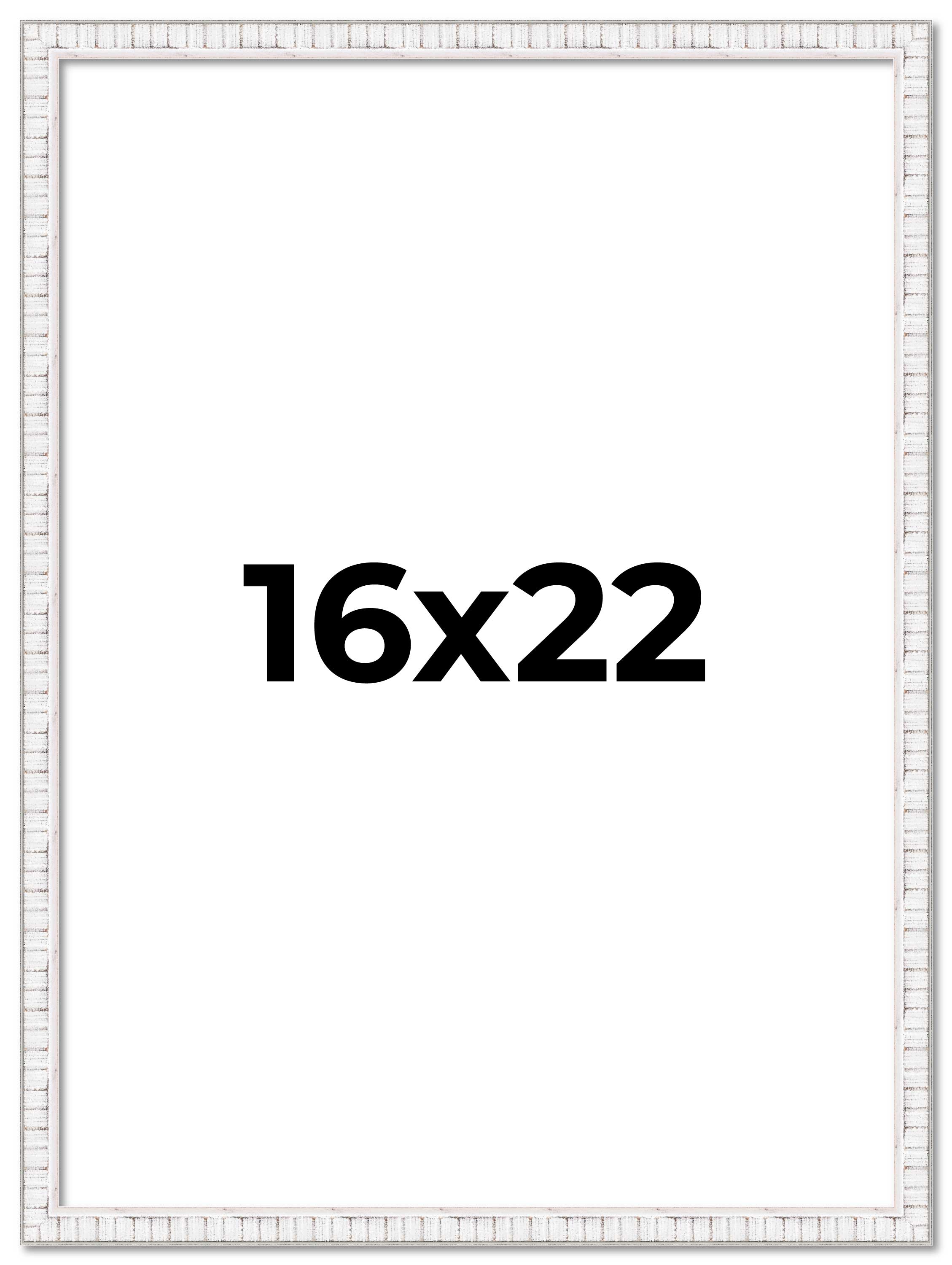16x22 Frame White Real Wood Picture Frame Width 0.75 inches | Interior Frame Dep main product image