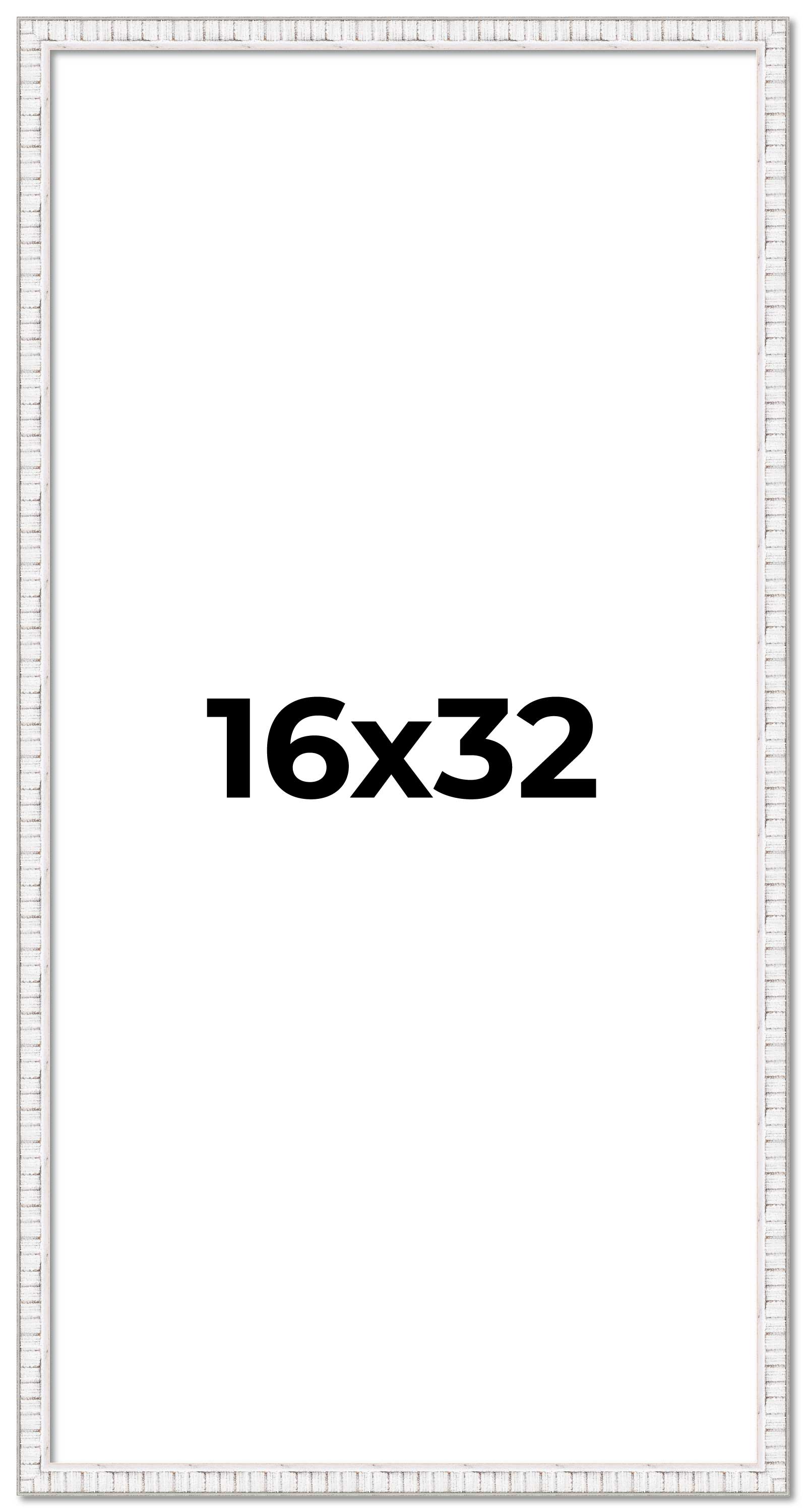 16x32 Frame White Real Wood Picture Frame Width 0.75 inches | Interior Frame Dep main product image