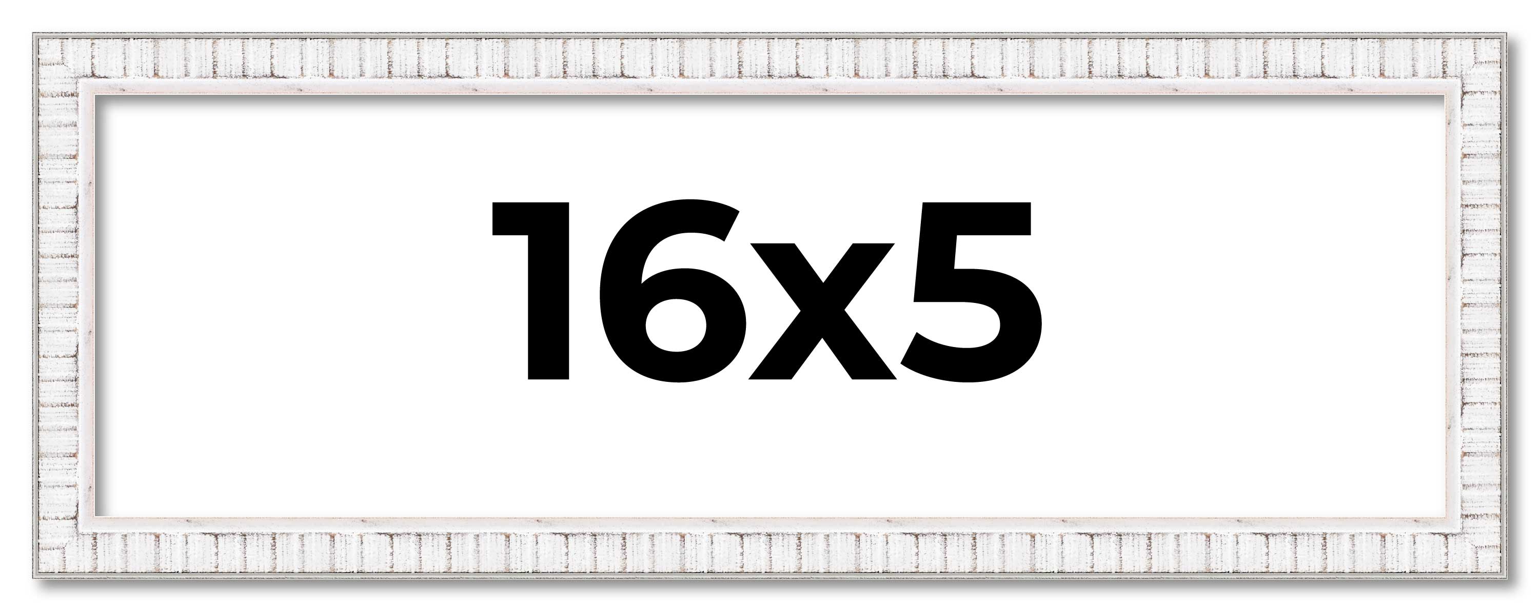 16x5 Frame White Real Wood Picture Frame Width 0.75 inches | Interior Frame Dept main product image