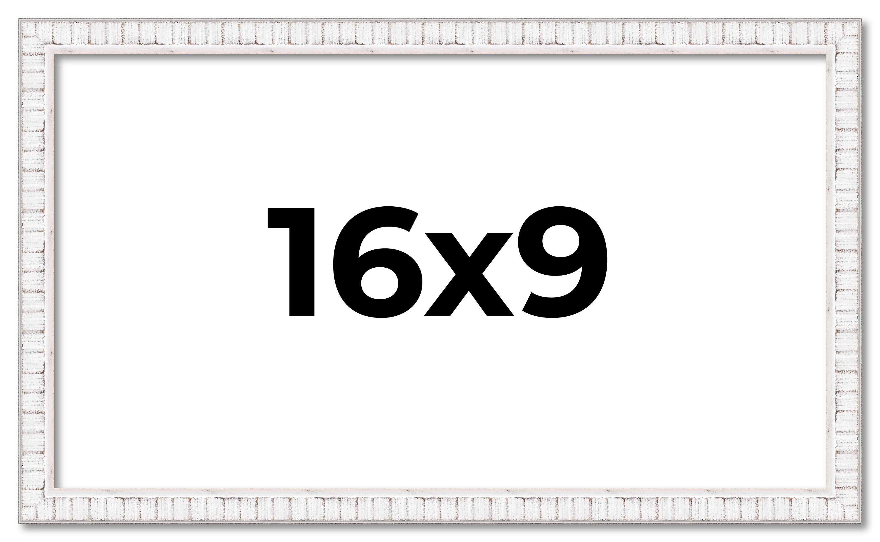 16x9 Frame White Real Wood Picture Frame Width 0.75 inches | Interior Frame Dept main product image