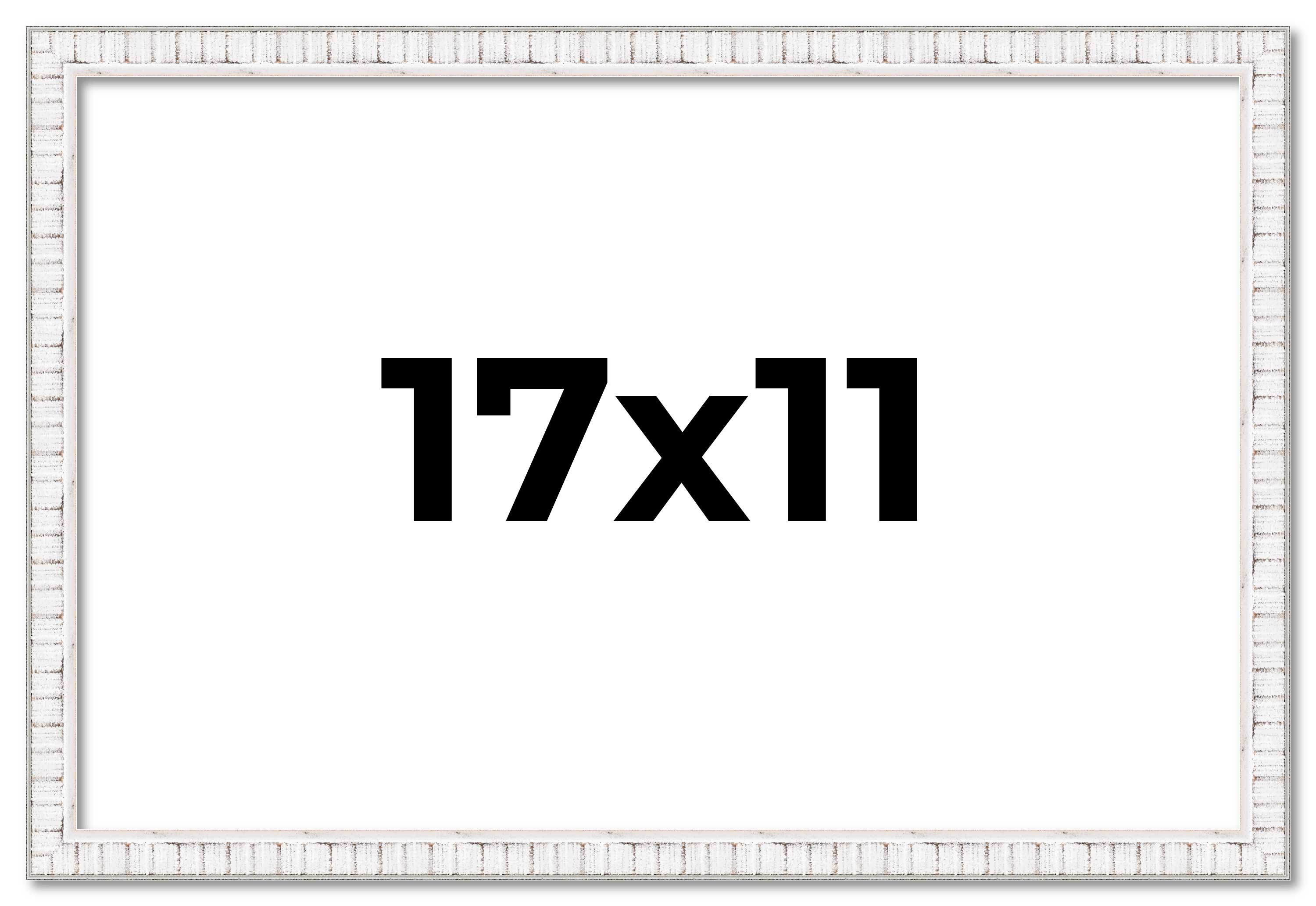 17x11 Frame White Real Wood Picture Frame Width 0.75 inches | Interior Frame Dep main product image