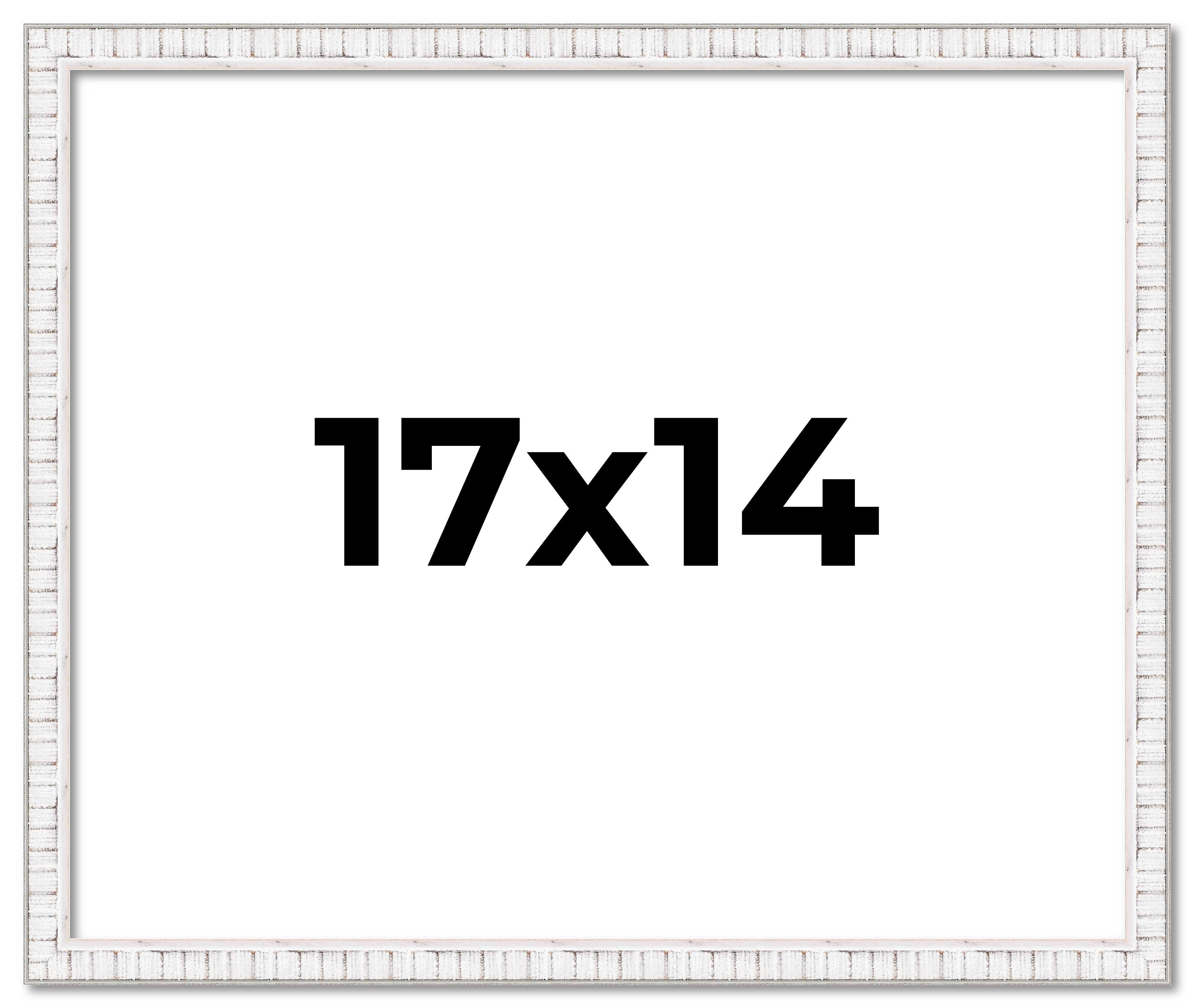 17×14 Frame White Real Wood Picture Frame Width 0.75 inches | Interior Frame Dep