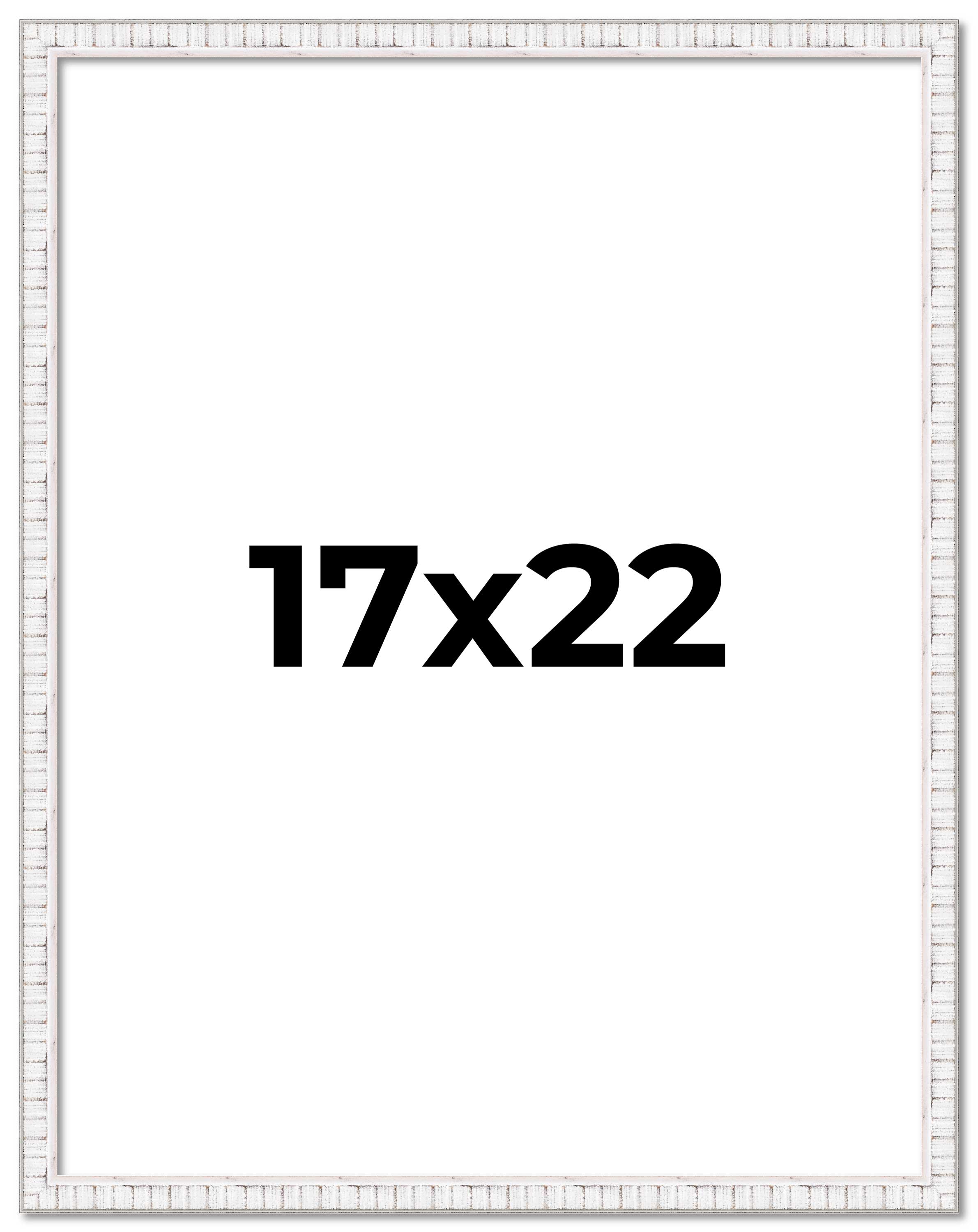 17×22 Frame White Real Wood Picture Frame Width 0.75 inches | Interior Frame Dep