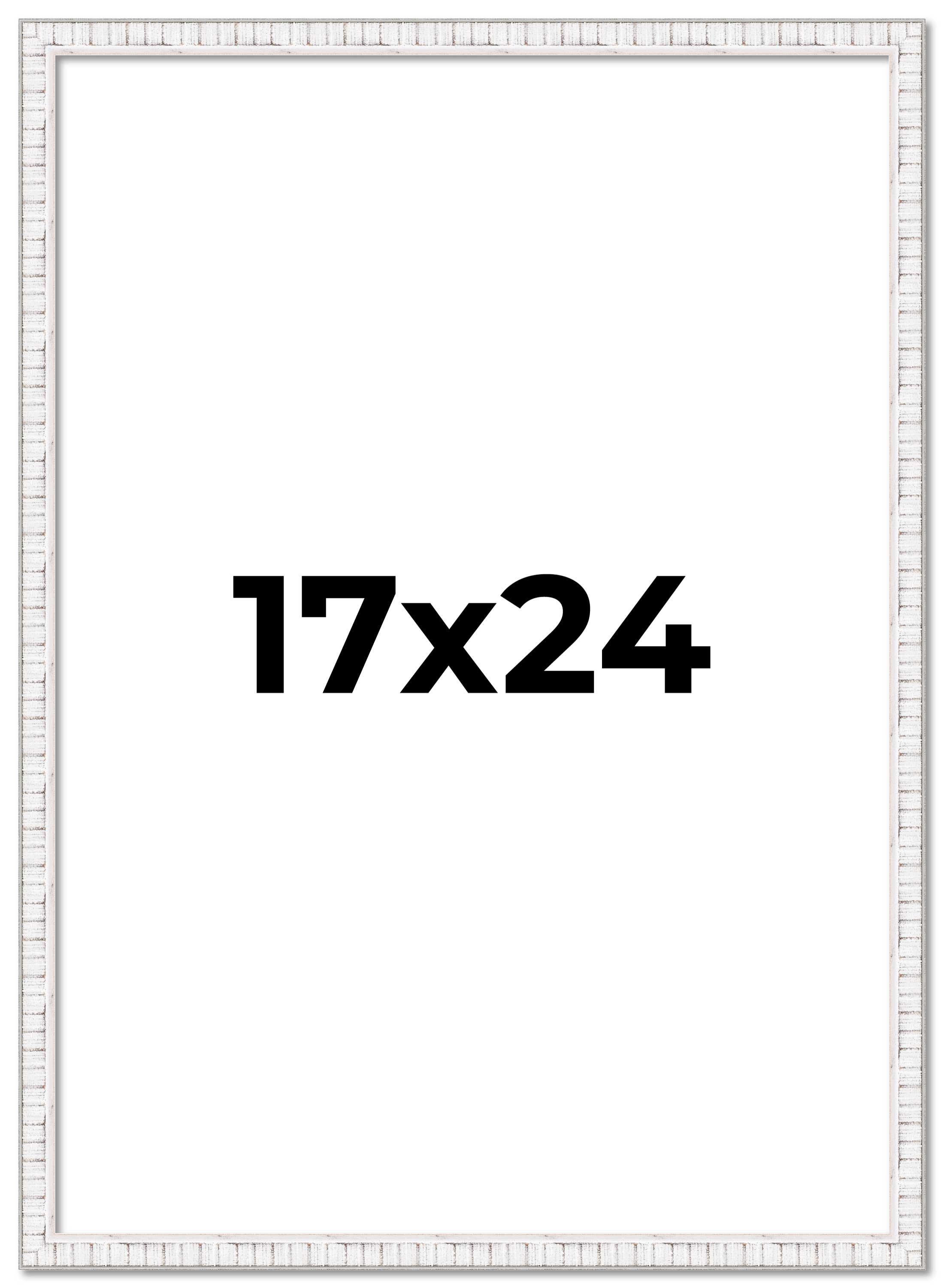 17×24 Frame White Real Wood Picture Frame Width 0.75 inches | Interior Frame Dep