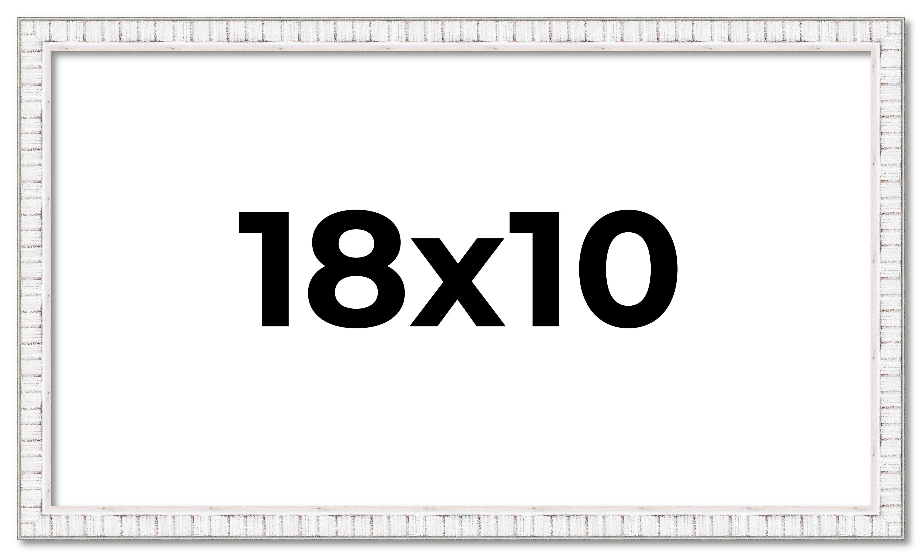 18x10 Frame White Real Wood Picture Frame Width 0.75 inches | Interior Frame Dep main product image