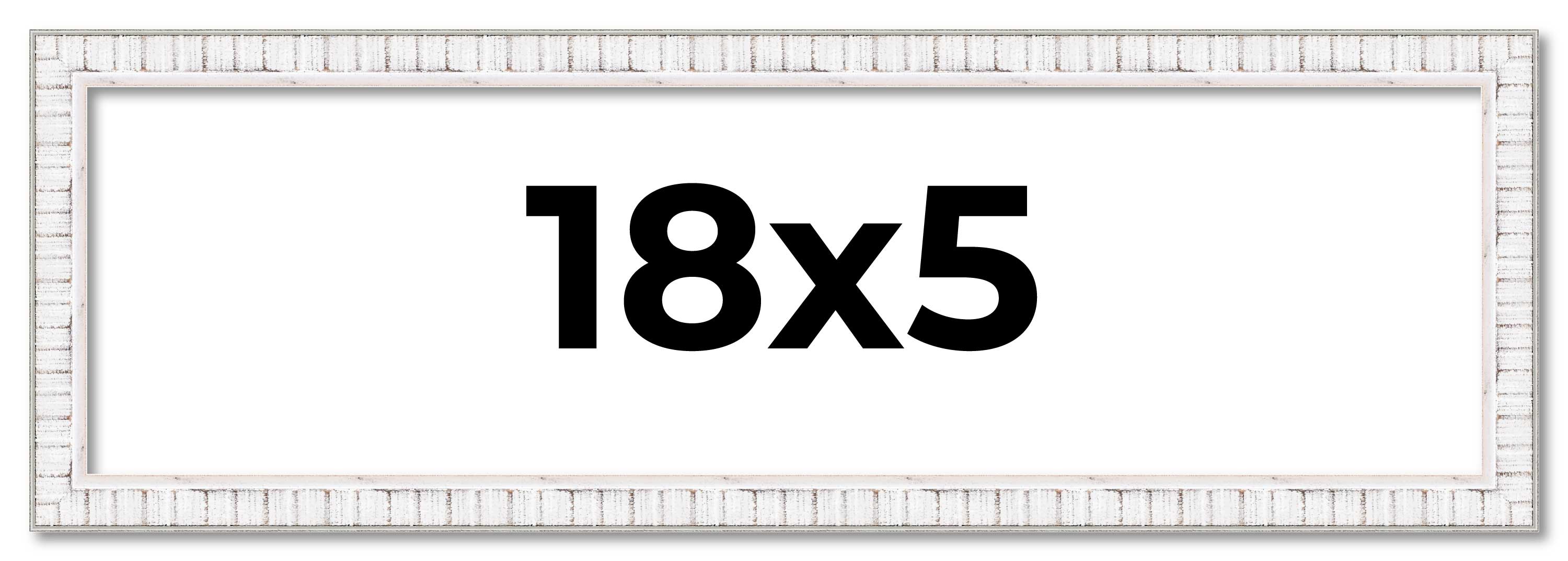 18x5 Frame White Real Wood Picture Frame Width 0.75 inches | Interior Frame Dept main product image