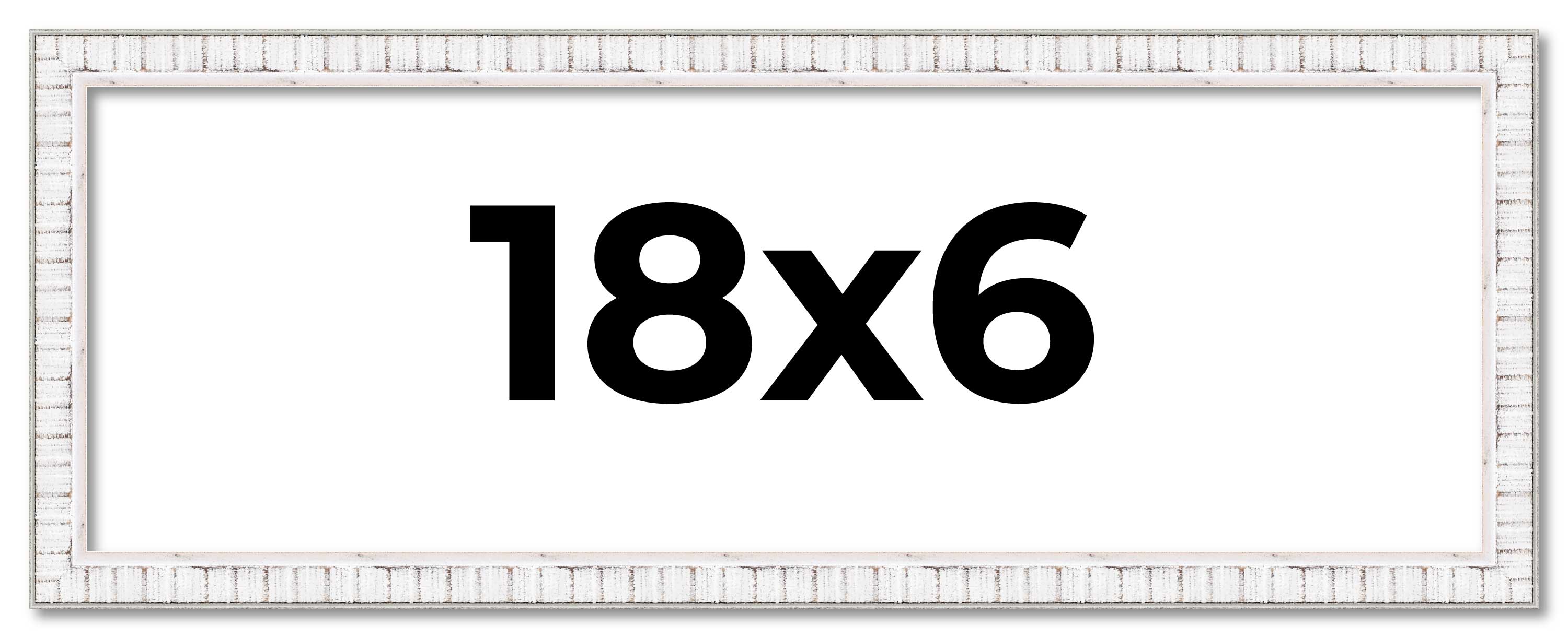 18x6 Frame White Real Wood Picture Frame Width 0.75 inches | Interior Frame Dept main product image