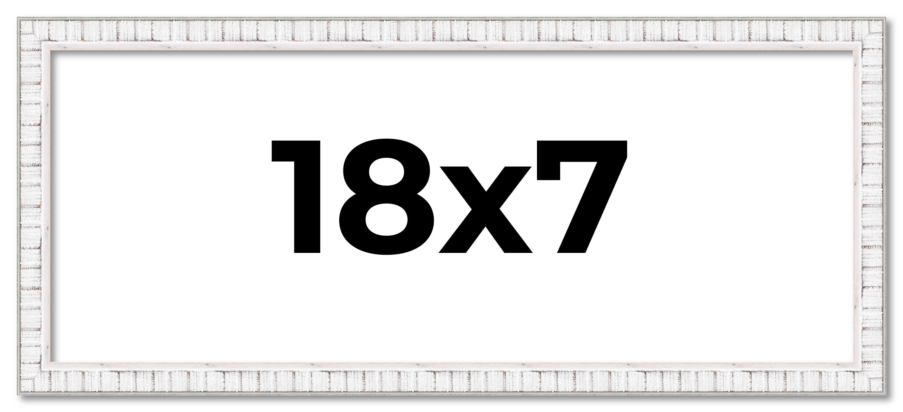 18x7 Frame White Real Wood Picture Frame Width 0.75 inches | Interior Frame Dept main product image