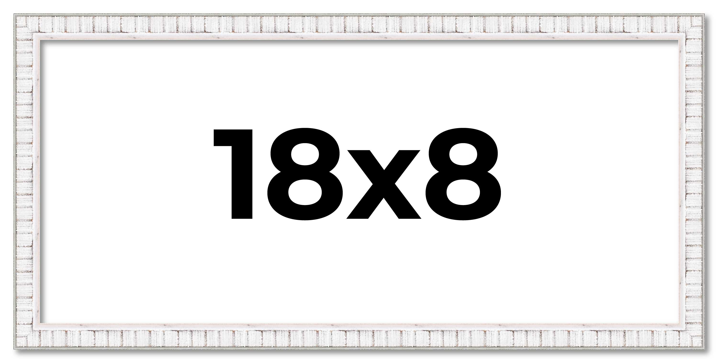 18x8 Frame White Real Wood Picture Frame Width 0.75 inches | Interior Frame Dept main product image