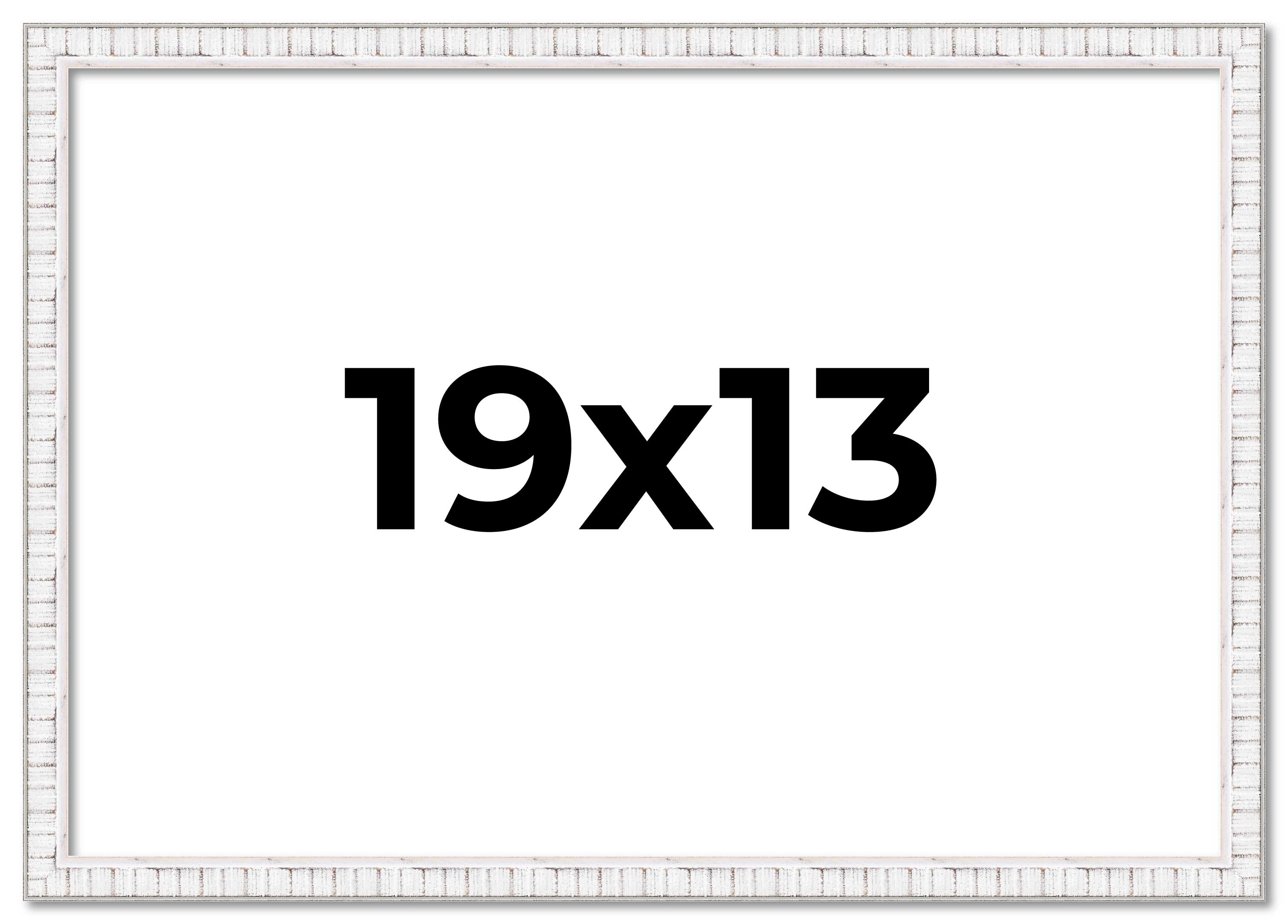 19×13 Frame White Real Wood Picture Frame Width 0.75 inches | Interior Frame Dep