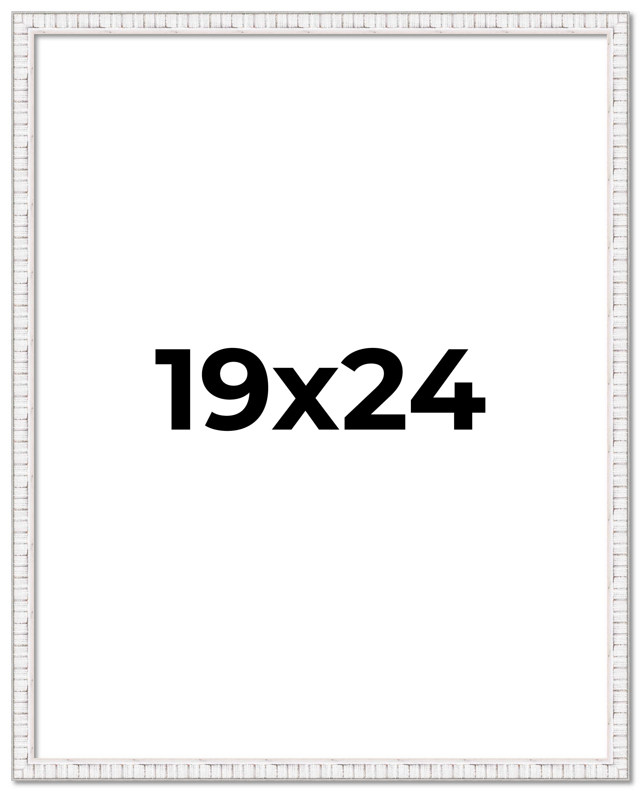 19×24 Frame White Real Wood Picture Frame Width 0.75 inches | Interior Frame Dep