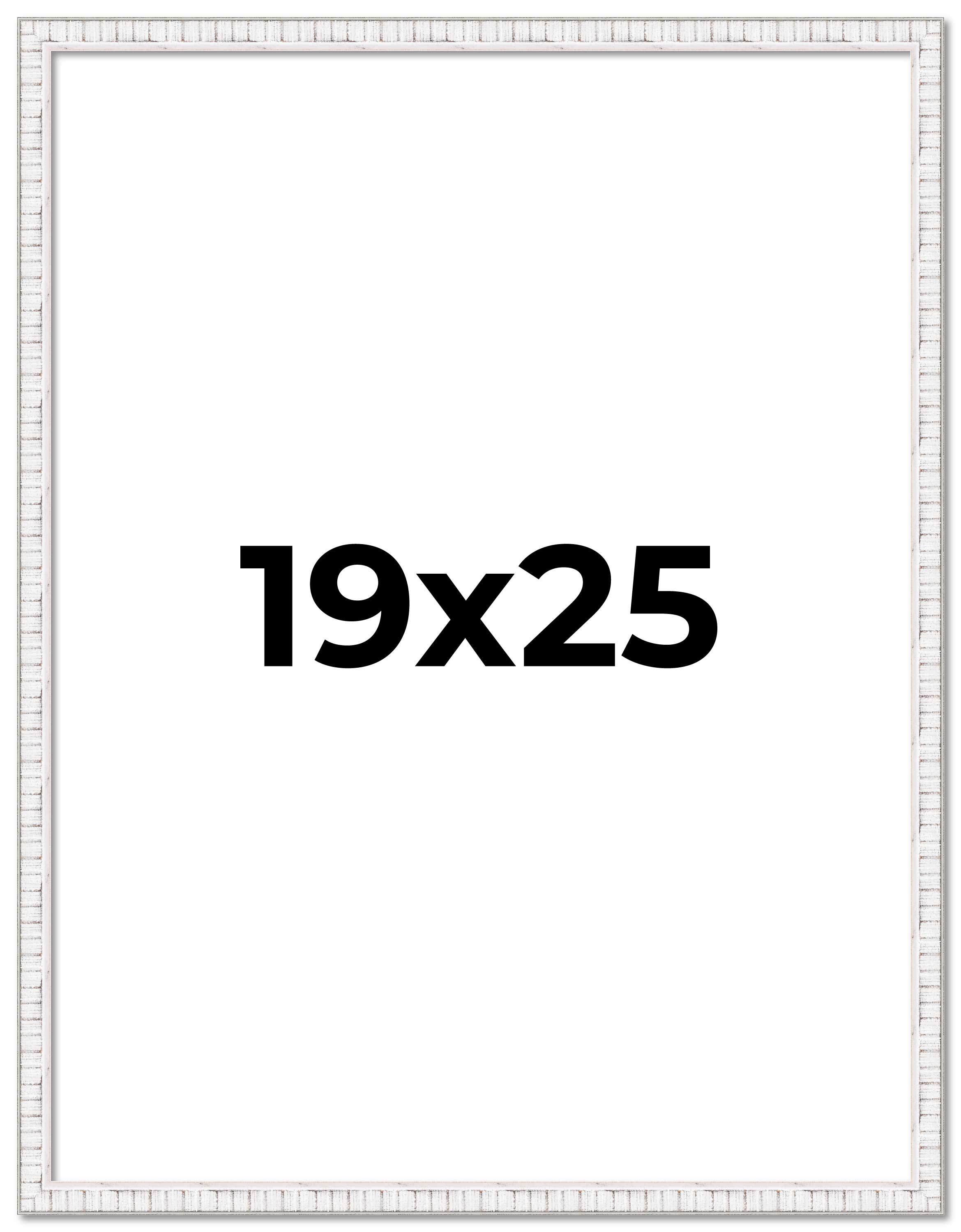19×25 Frame White Real Wood Picture Frame Width 0.75 inches | Interior Frame Dep