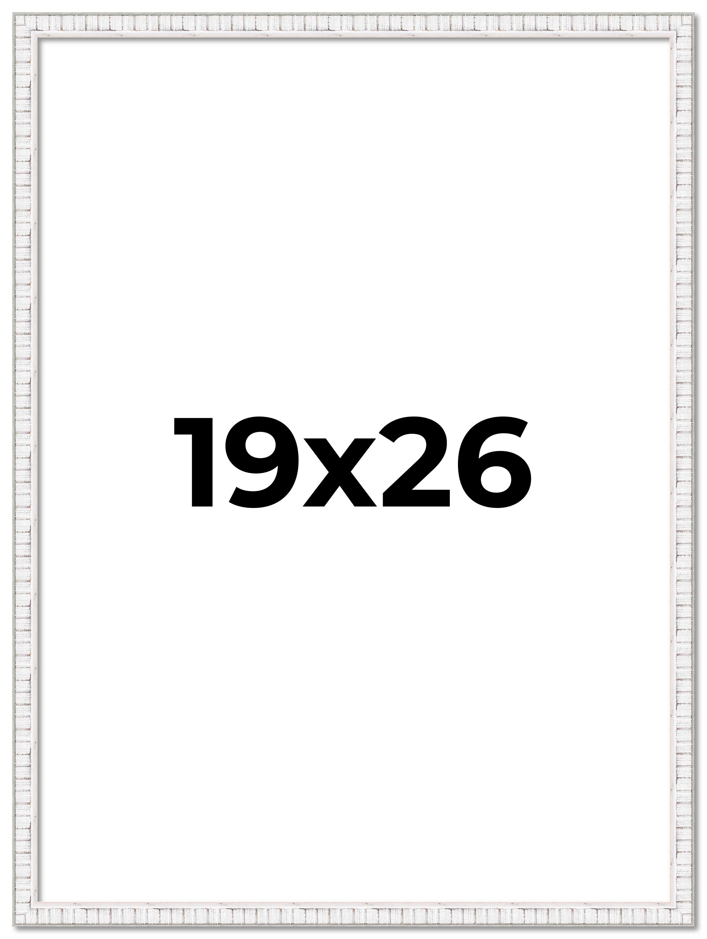 19x26 Frame White Real Wood Picture Frame Width 0.75 inches | Interior Frame Dep main product image