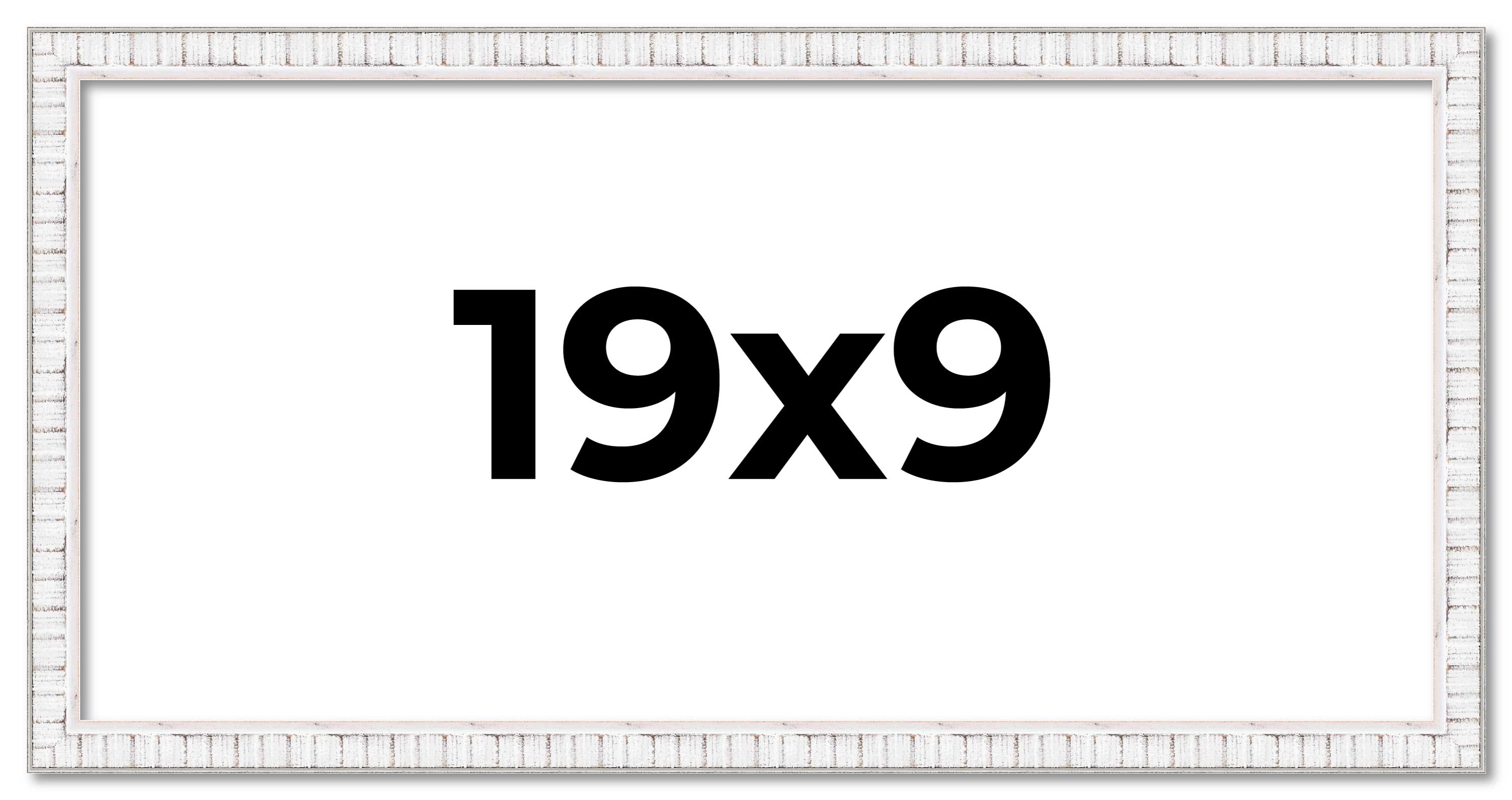19x9 Frame White Real Wood Picture Frame Width 0.75 inches | Interior Frame Dept main product image