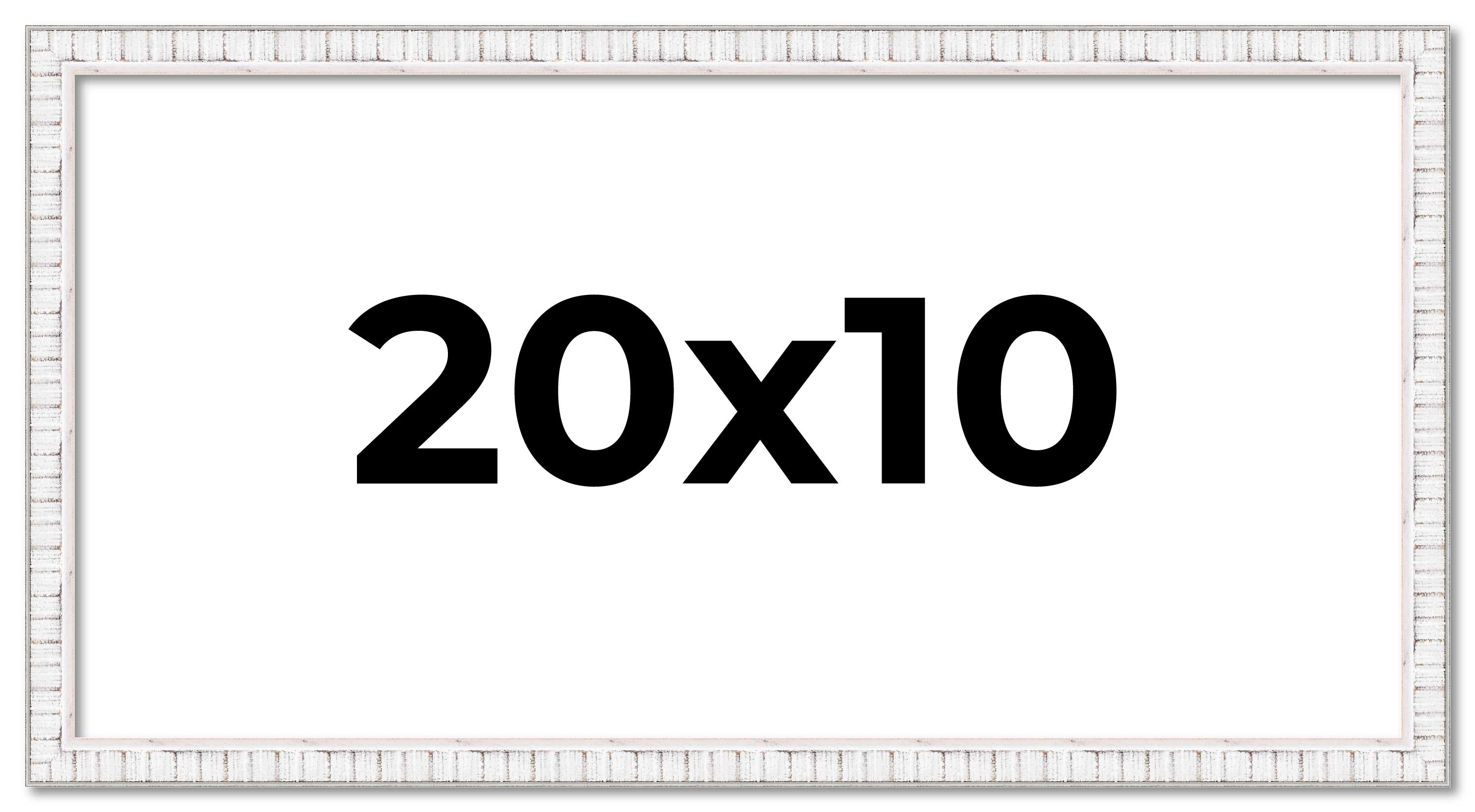 20x10 Rahmen Weiß Bilderrahmen Modern Fotorahmen UV Acryl, Säurefreie Rückseite - Bild 1 von 9