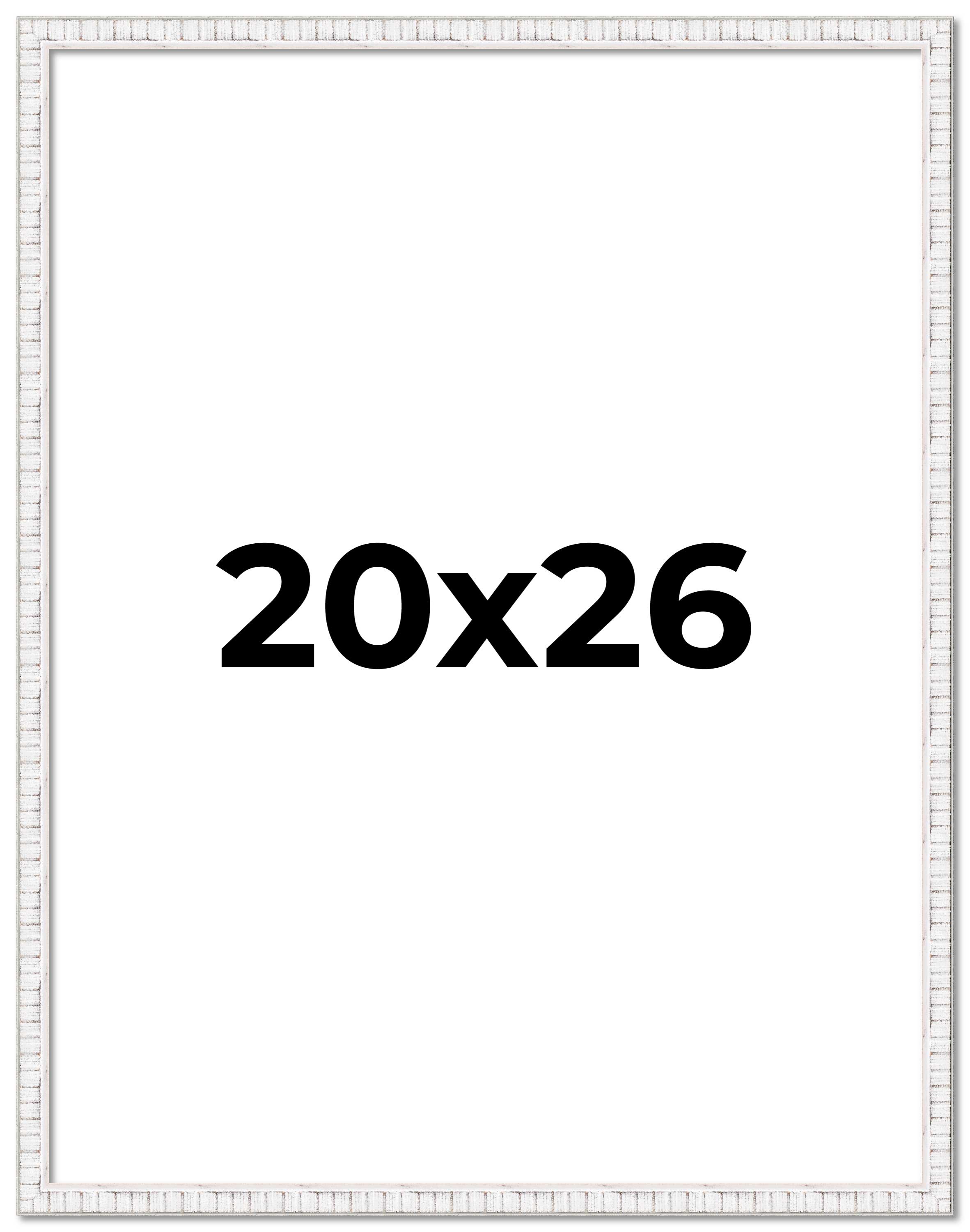 20x26 Frame White Real Wood Picture Frame Width 0.75 inches | Interior Frame Dep main product image