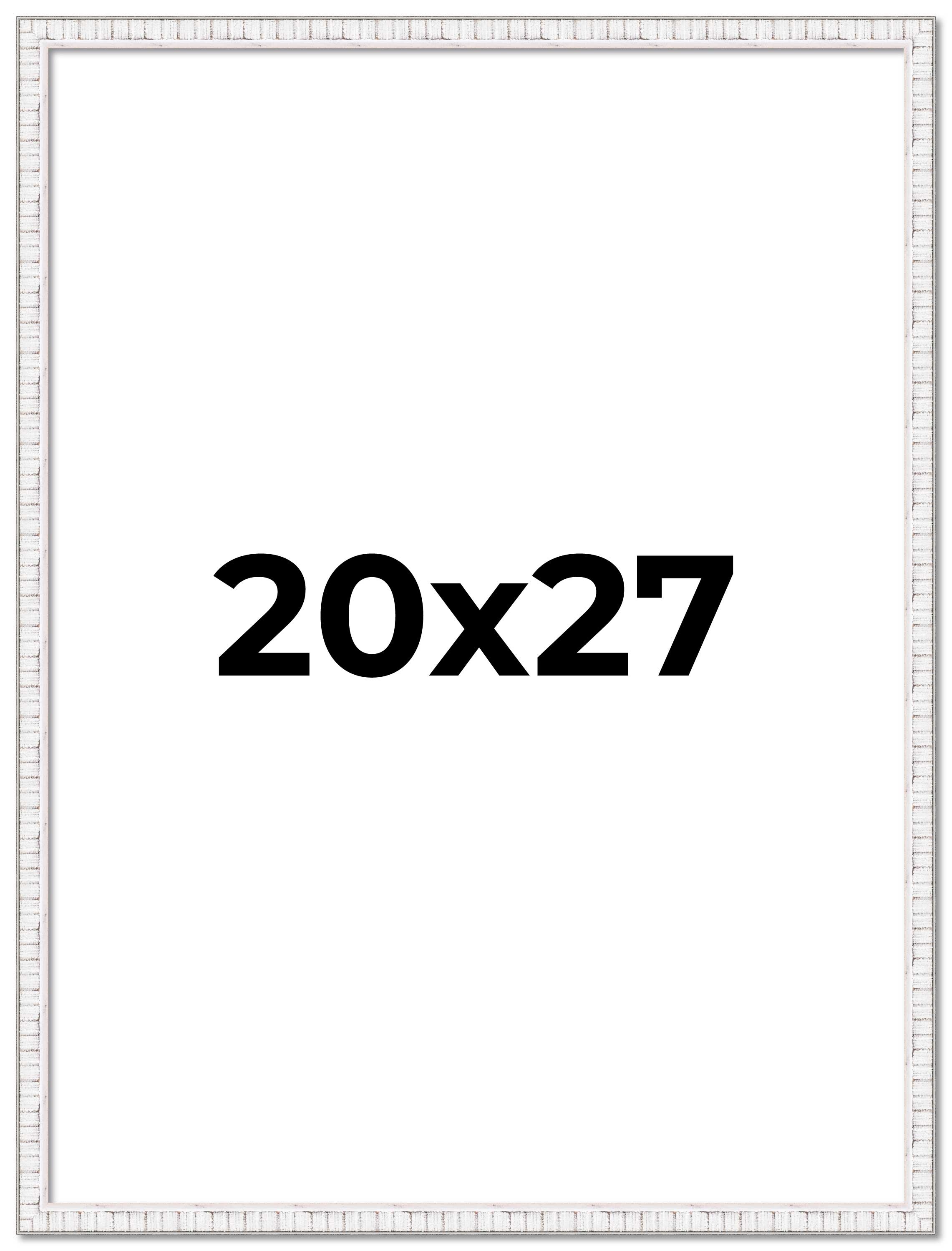 20x27 Frame White Real Wood Picture Frame Width 0.75 inches | Interior Frame Dep main product image