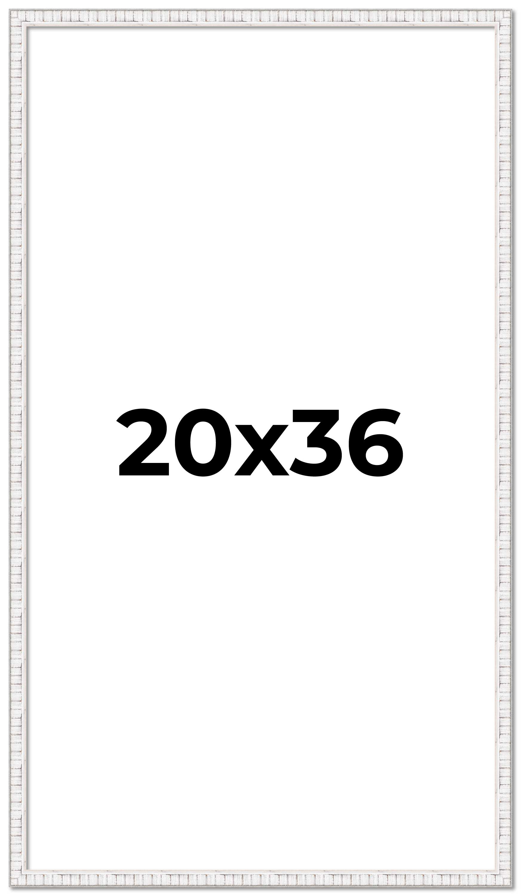 20x36 Frame White Real Wood Picture Frame Width 0.75 inches | Interior Frame Dep main product image
