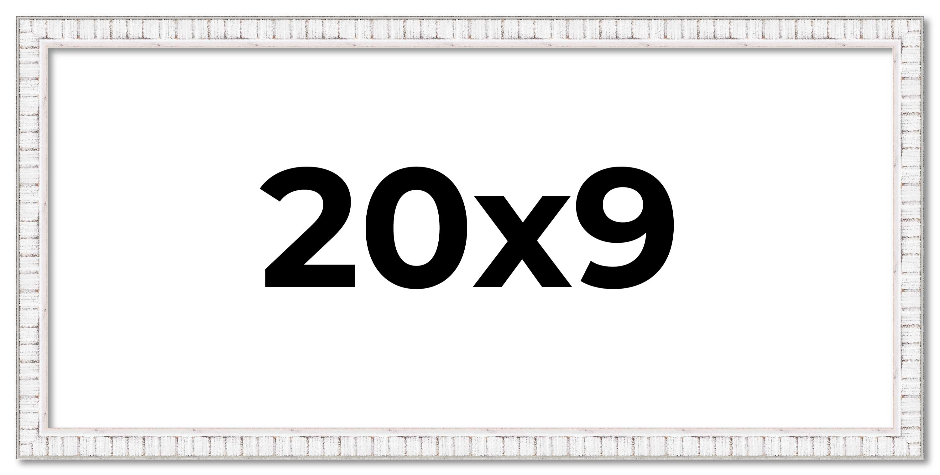20x9 Frame White Real Wood Picture Frame Width 0.75 inches | Interior Frame Dept main product image