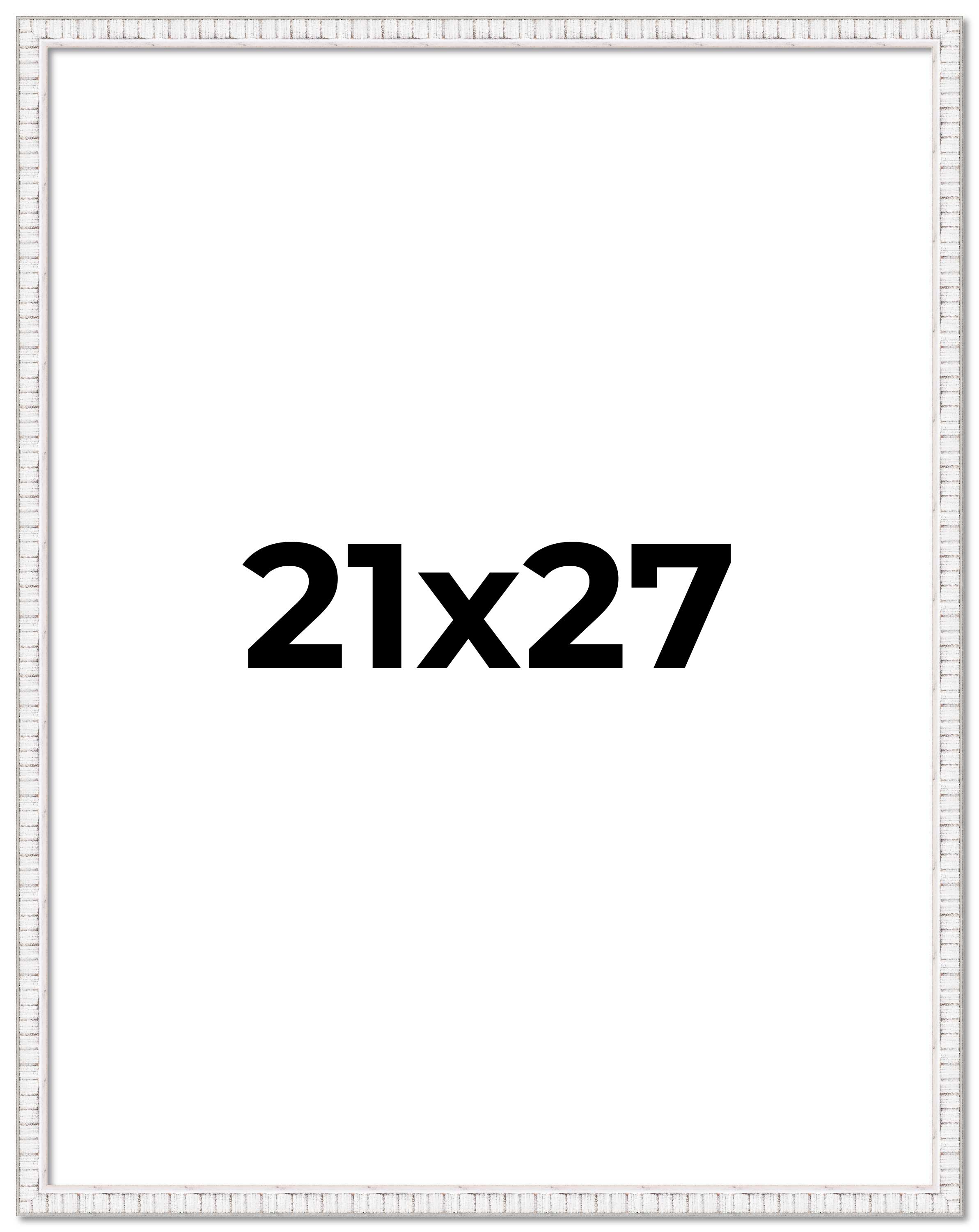 21x27 Frame White Real Wood Picture Frame Width 0.75 inches | Interior Frame Dep main product image