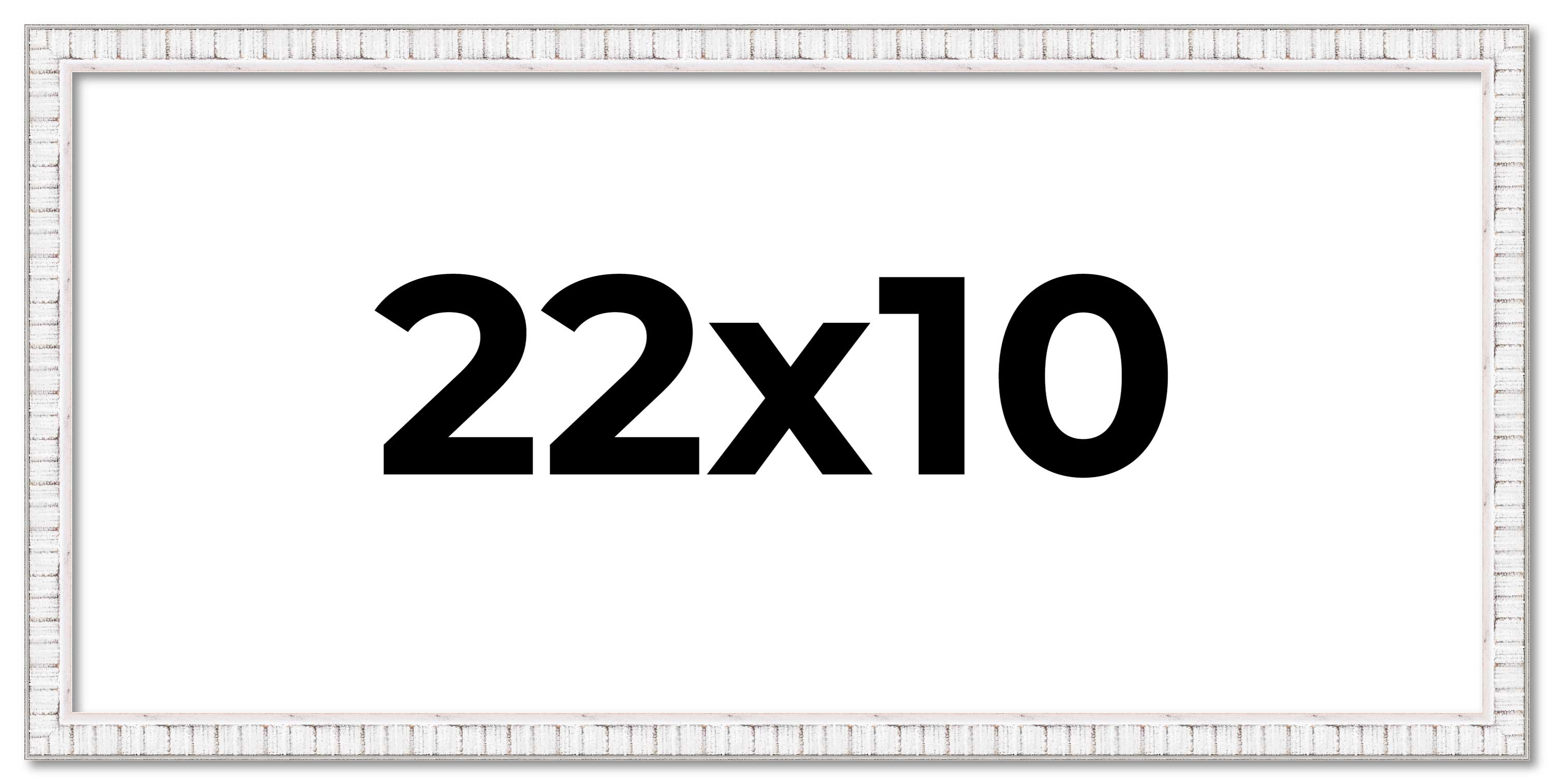 22x10 Frame White Real Wood Picture Frame Width 0.75 inches | Interior Frame Dep main product image