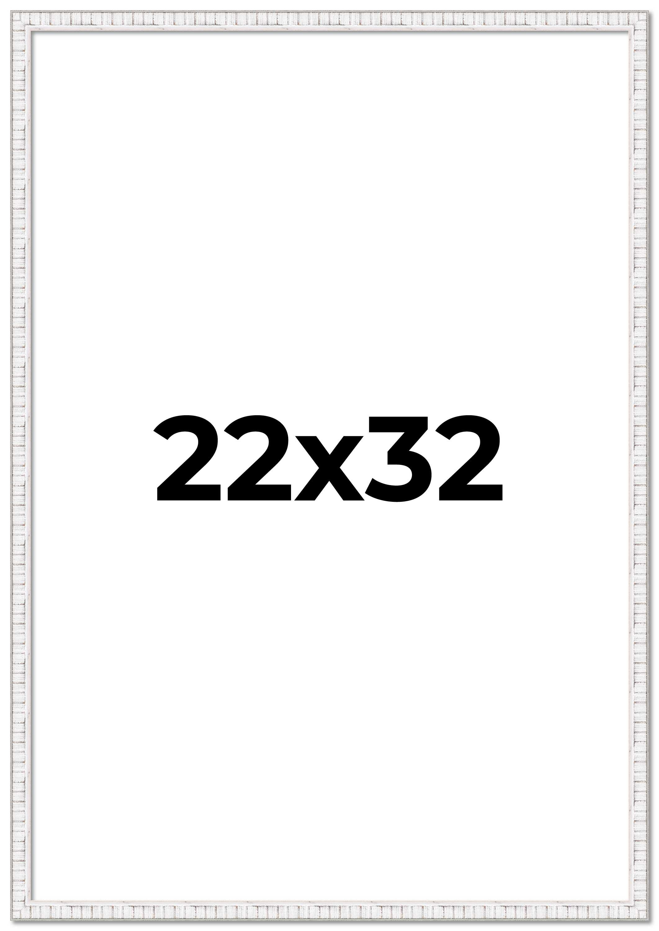 22x32 Frame White Real Wood Picture Frame Width 0.75 inches | Interior Frame Dep main product image