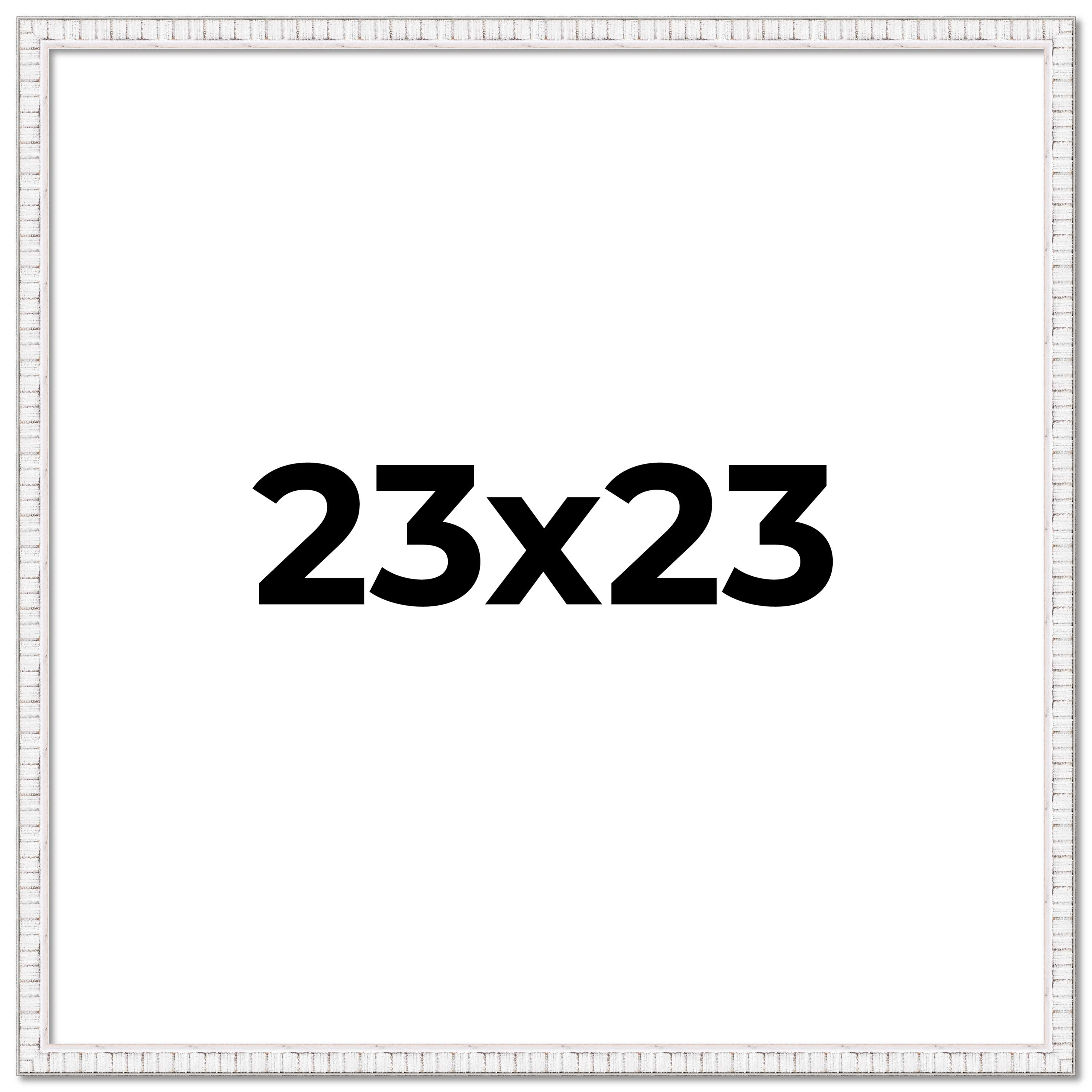 23x23 Frame White Real Wood Picture Frame Width 0.75 inches | Interior Frame Dep main product image