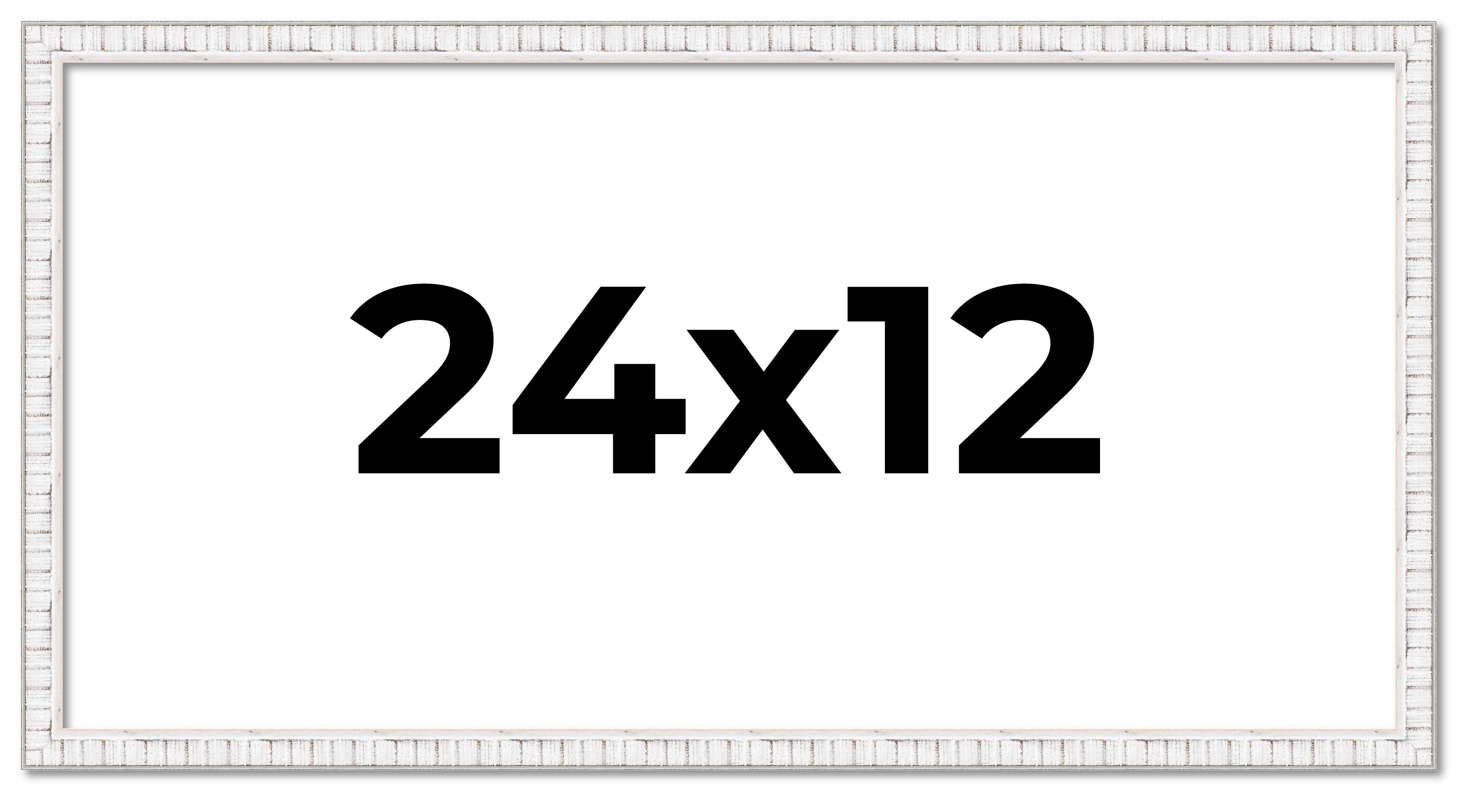 24x12 Rahmen weiß Echtholz Bilderrahmen Breite 0,75 cm | Innenrahmen Dep - Bild 1 von 9