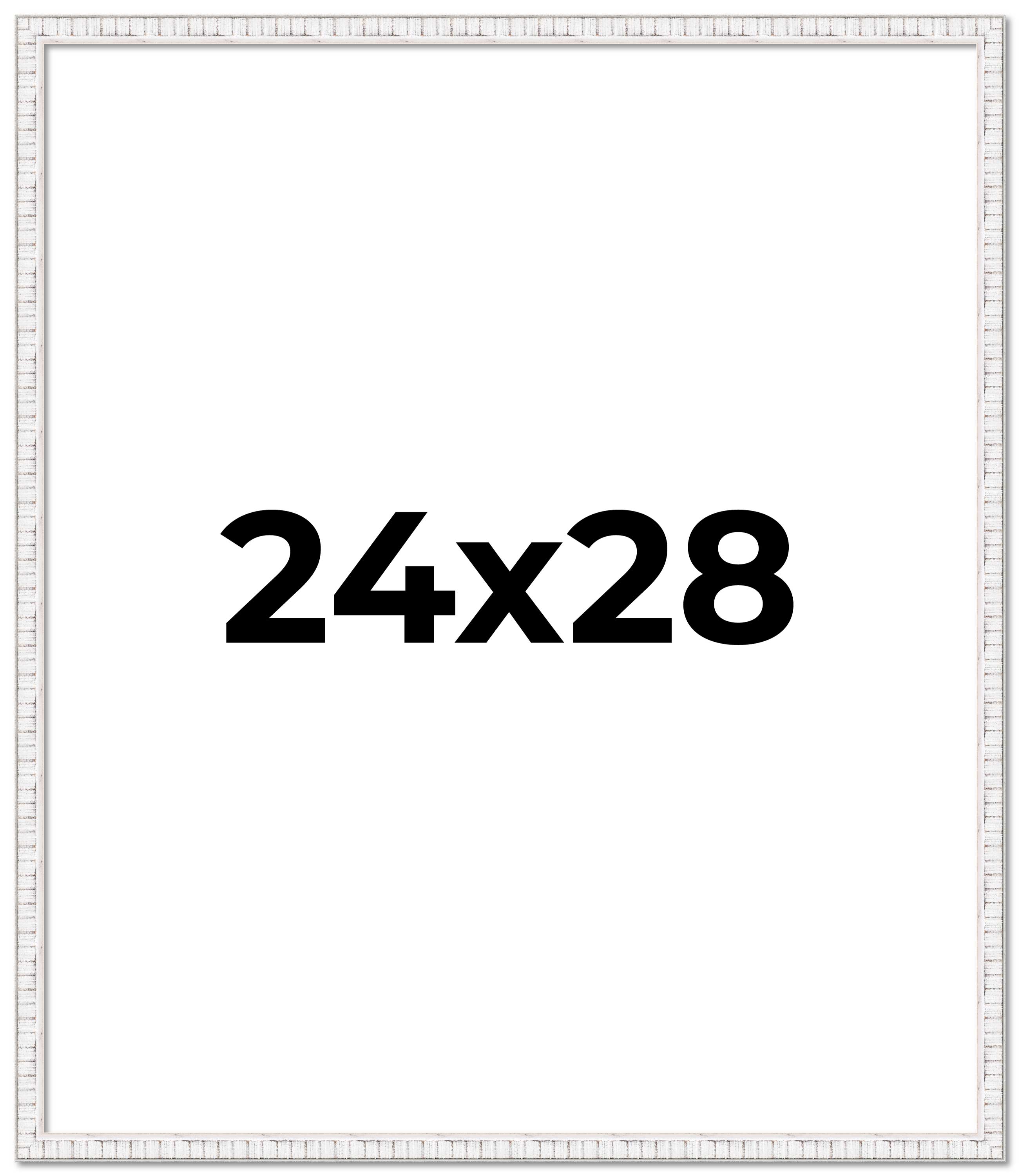 24x28 Frame White Real Wood Picture Frame Width 0.75 inches | Interior Frame Dep main product image