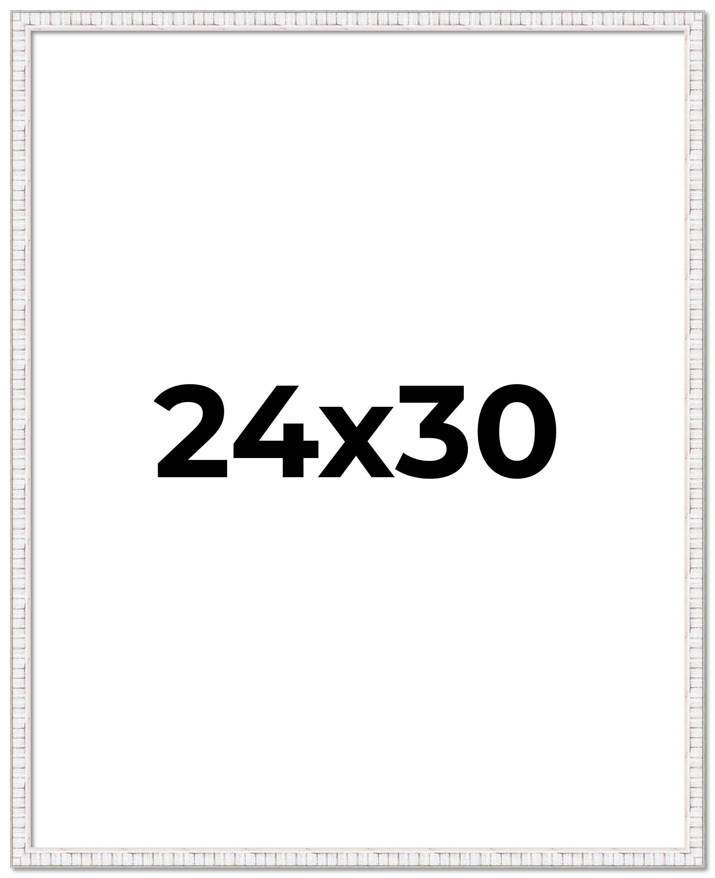 24x30 Frame White Real Wood Picture Frame Width 0.75 inches | Interior Frame Dep main product image