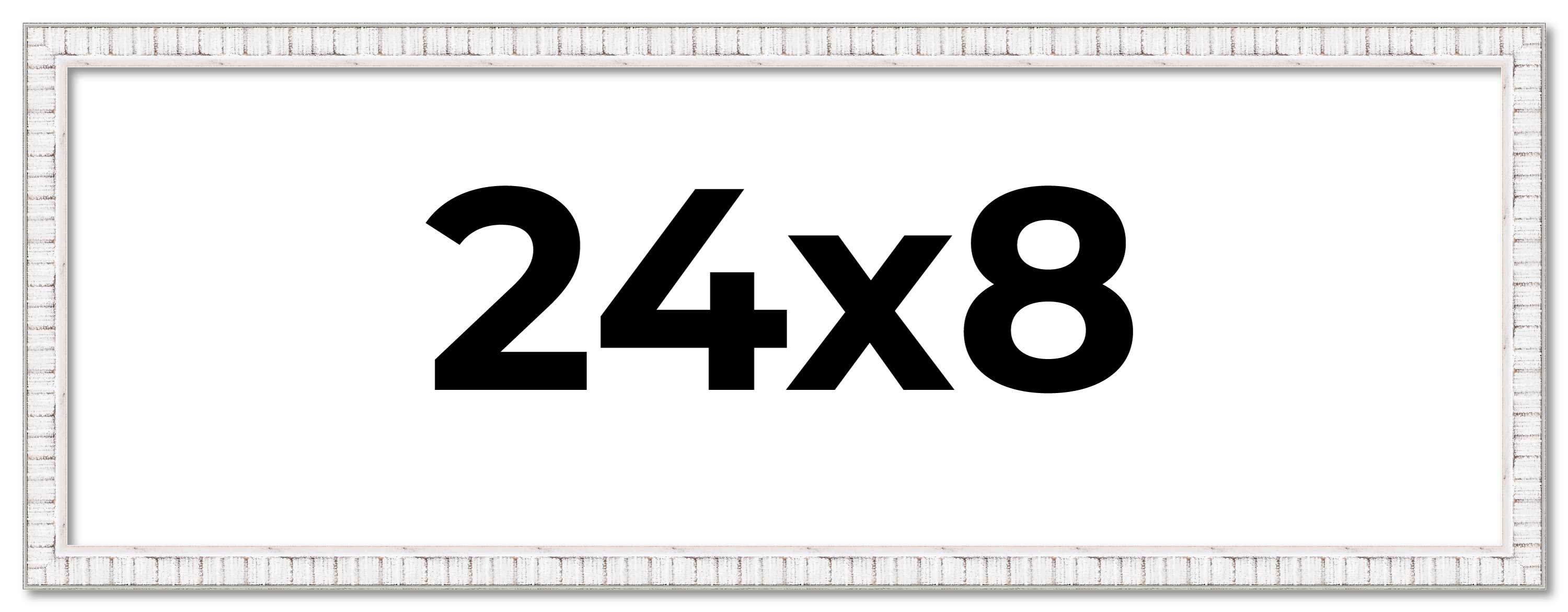 24x8 Frame White Real Wood Picture Frame Width 0.75 inches | Interior Frame Dept main product image