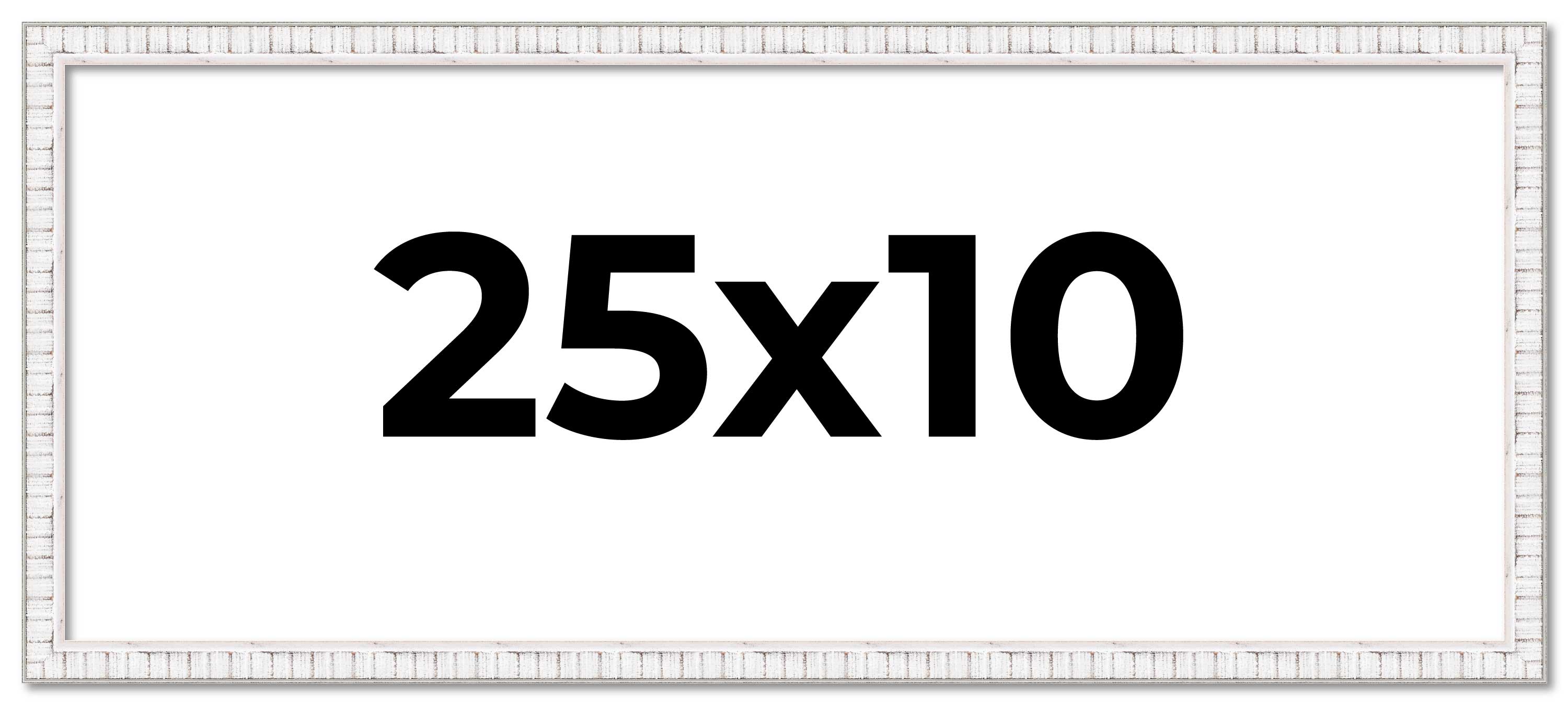 25×10 Frame White Real Wood Picture Frame Width 0.75 inches | Interior Frame Dep