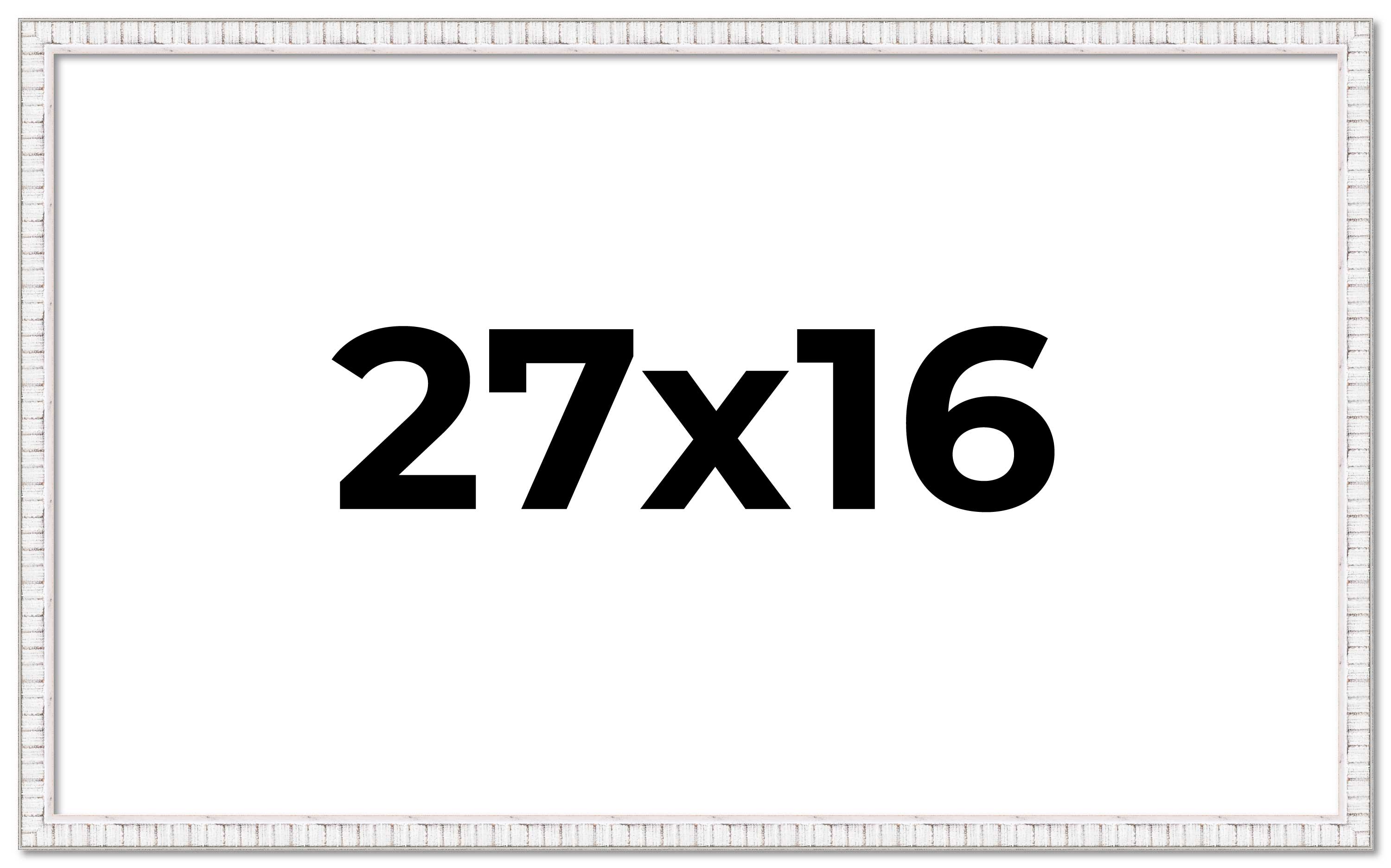 27x16 Frame White Real Wood Picture Frame Width 0.75 inches | Interior Frame Dep main product image