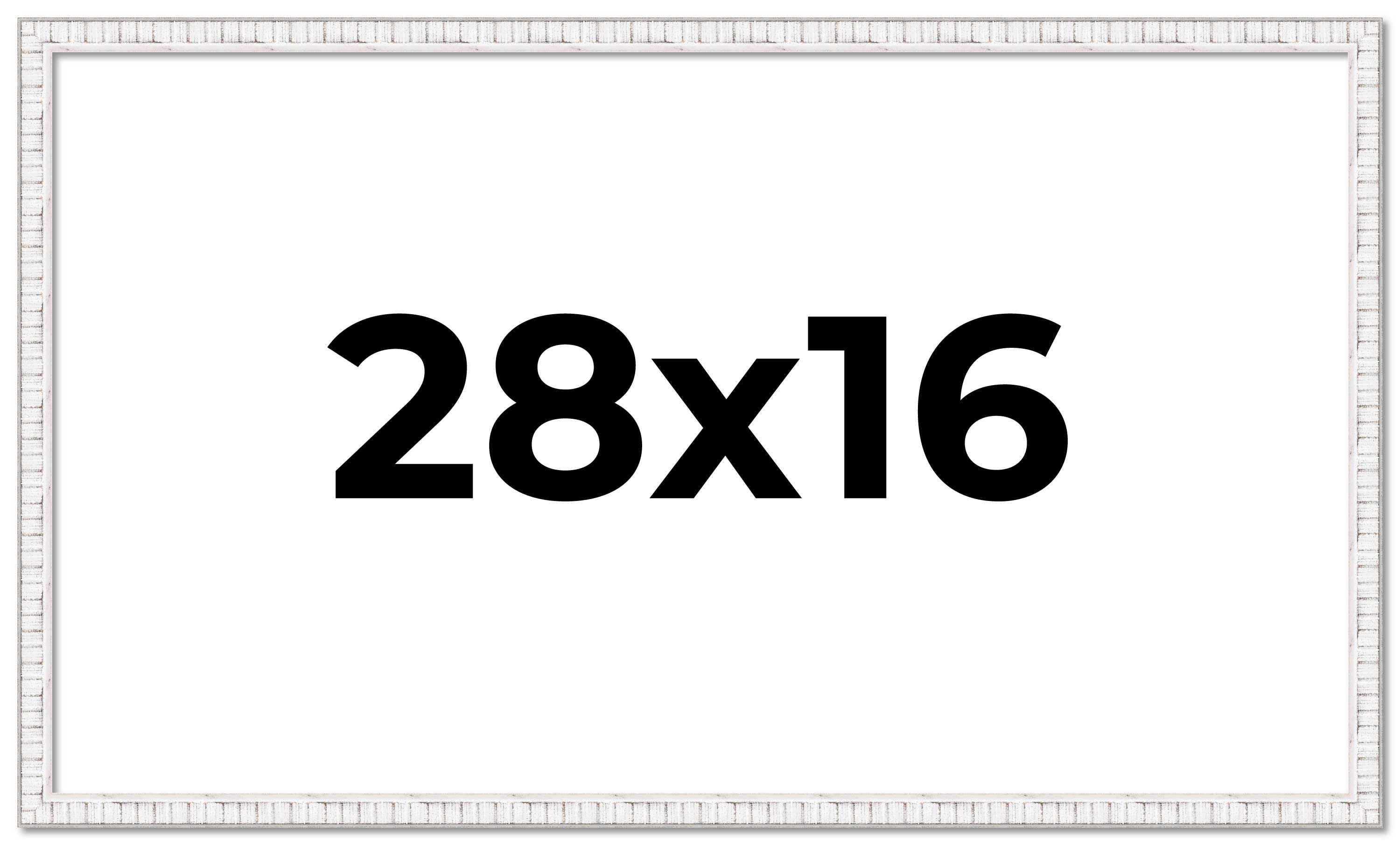 28x16 Frame White Real Wood Picture Frame Width 0.75 inches | Interior Frame Dep main product image