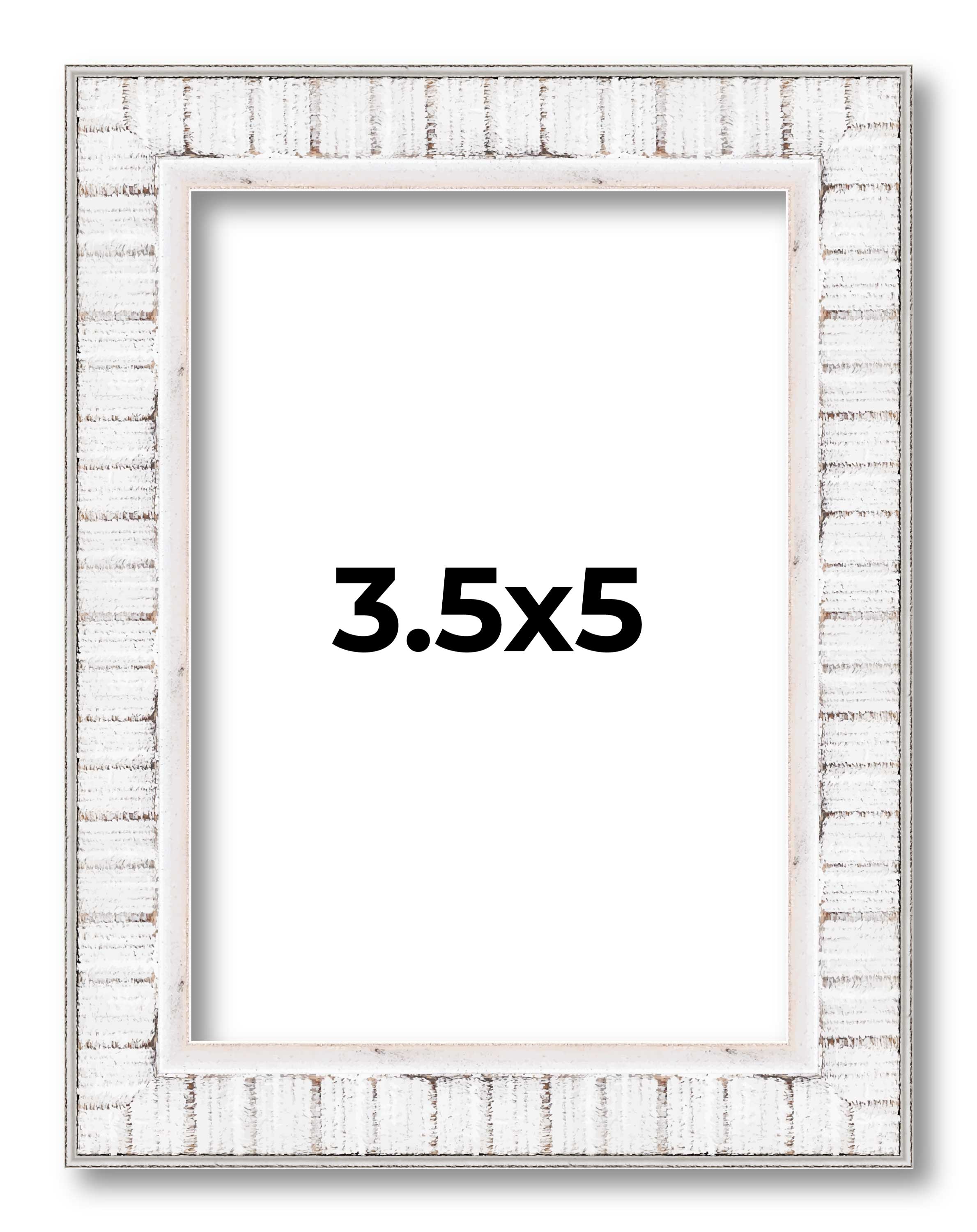 3,5x5 Rahmen Weiß Bilderrahmen Modern Fotorahmen UV Acryl, Säurefreie Rückseite - Bild 1 von 9