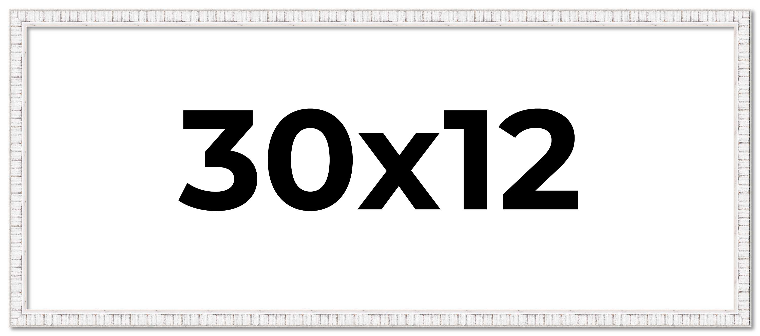 30x12 Frame White Real Wood Picture Frame Width 0.75 inches | Interior Frame Dep main product image